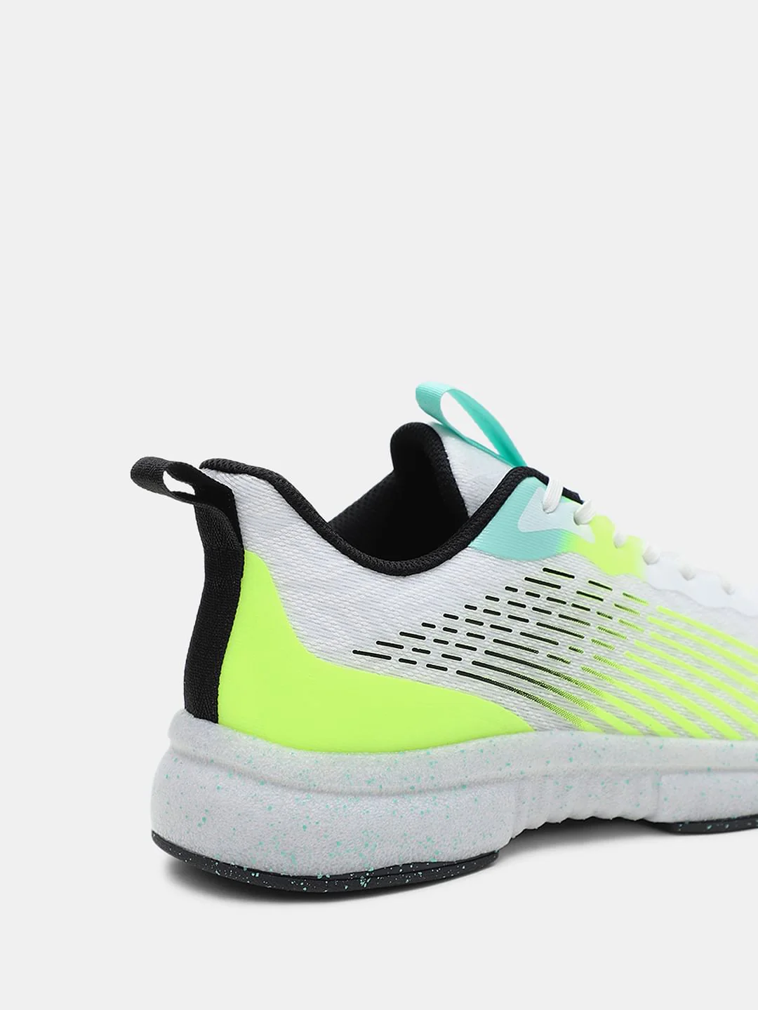 White Abstract Print Mesh Sneakers - Image 8