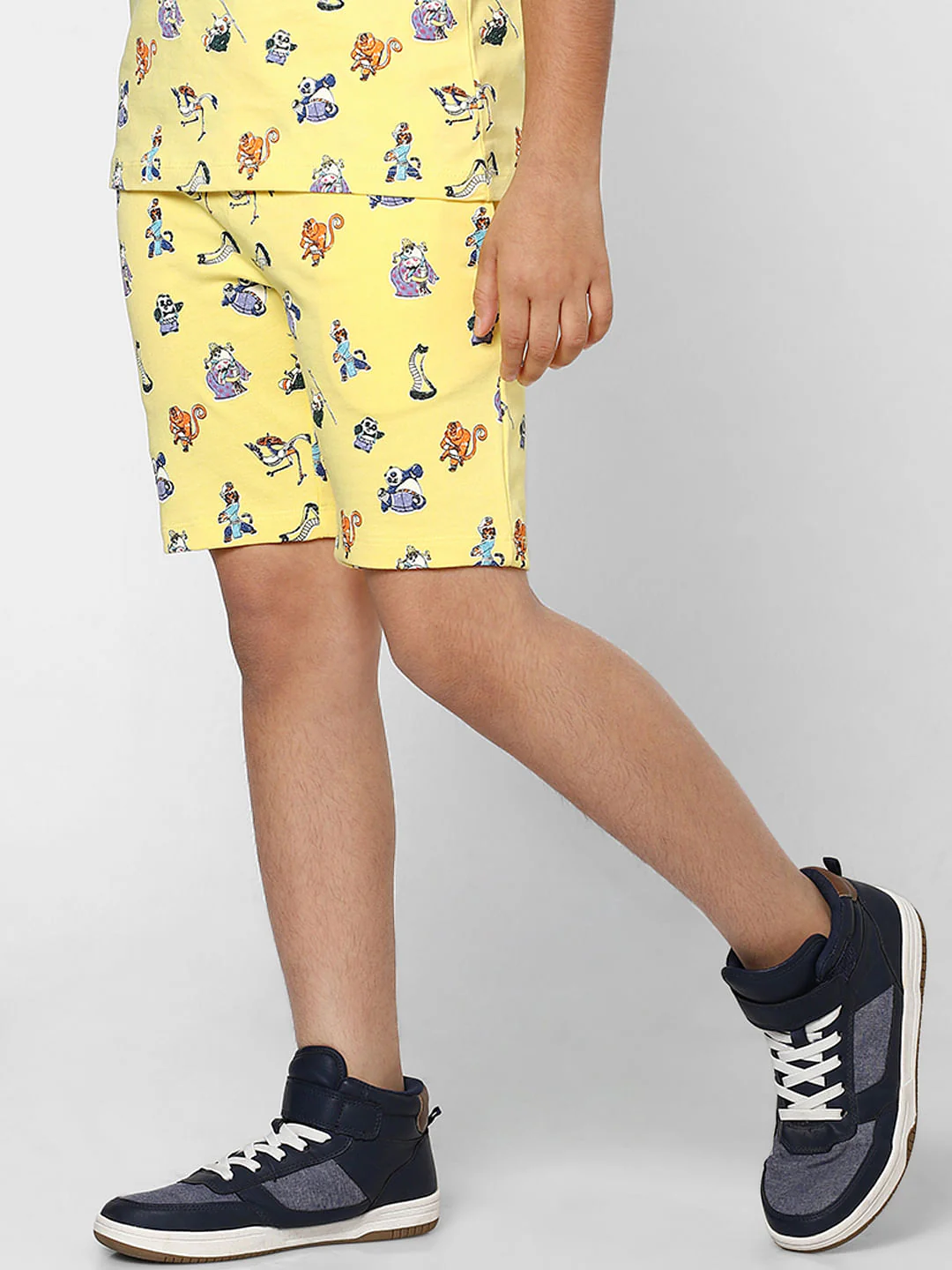 Boys X Kung Fu Panda Yellow Printed Co-ord Shorts - Image 3