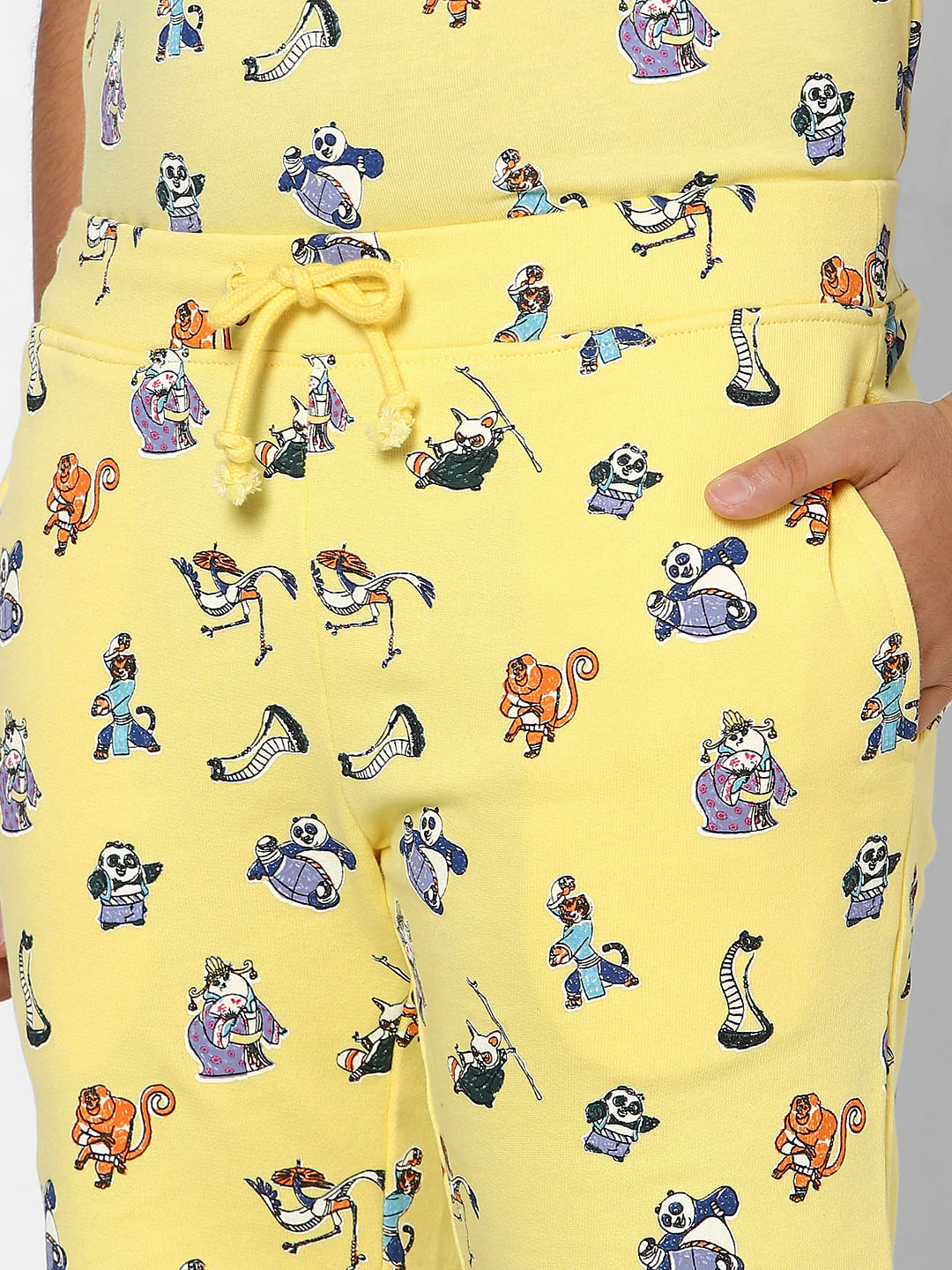 Boys X Kung Fu Panda Yellow Printed Co-ord Shorts - Image 5