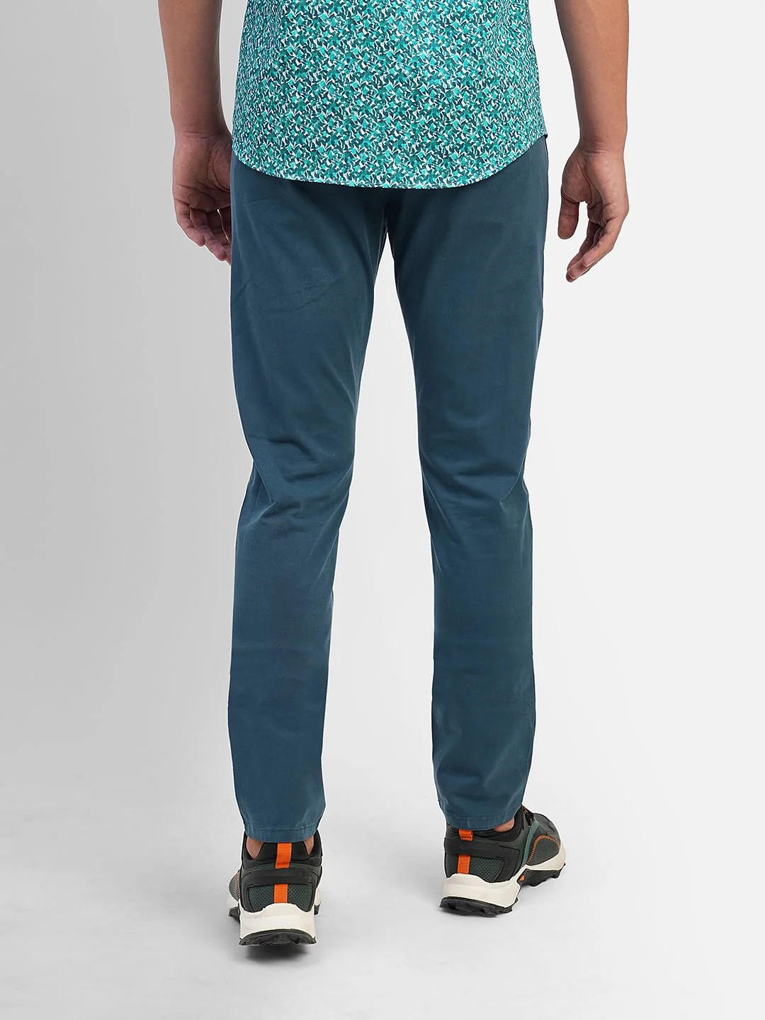 Blue Low Rise Slim Fit Chinos - Image 4