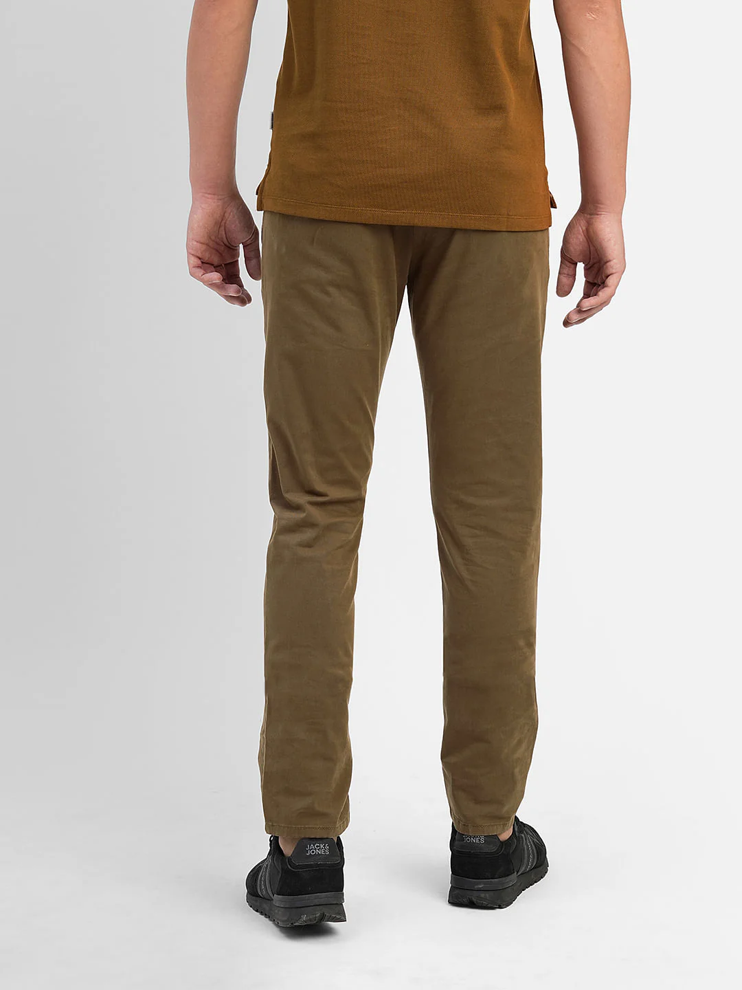 Brown Low Rise Slim Fit Chinos - Image 4