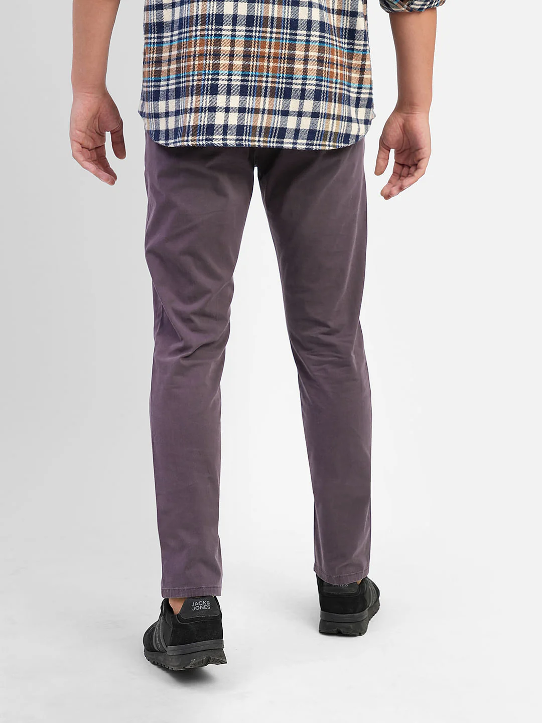 Purple Low Rise Slim Fit Chinos - Image 4