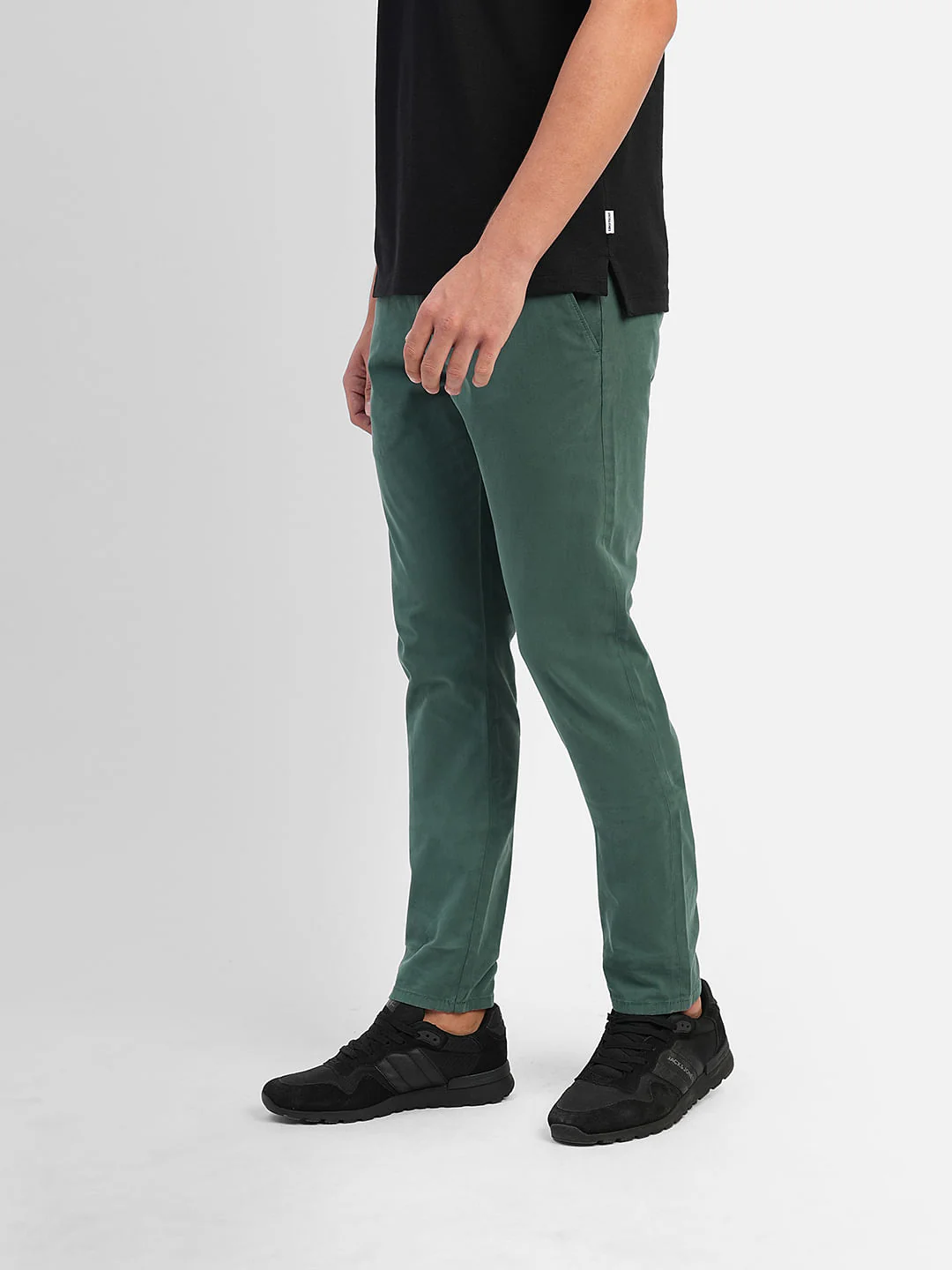 Green Low Rise Slim Fit Chinos - Image 3