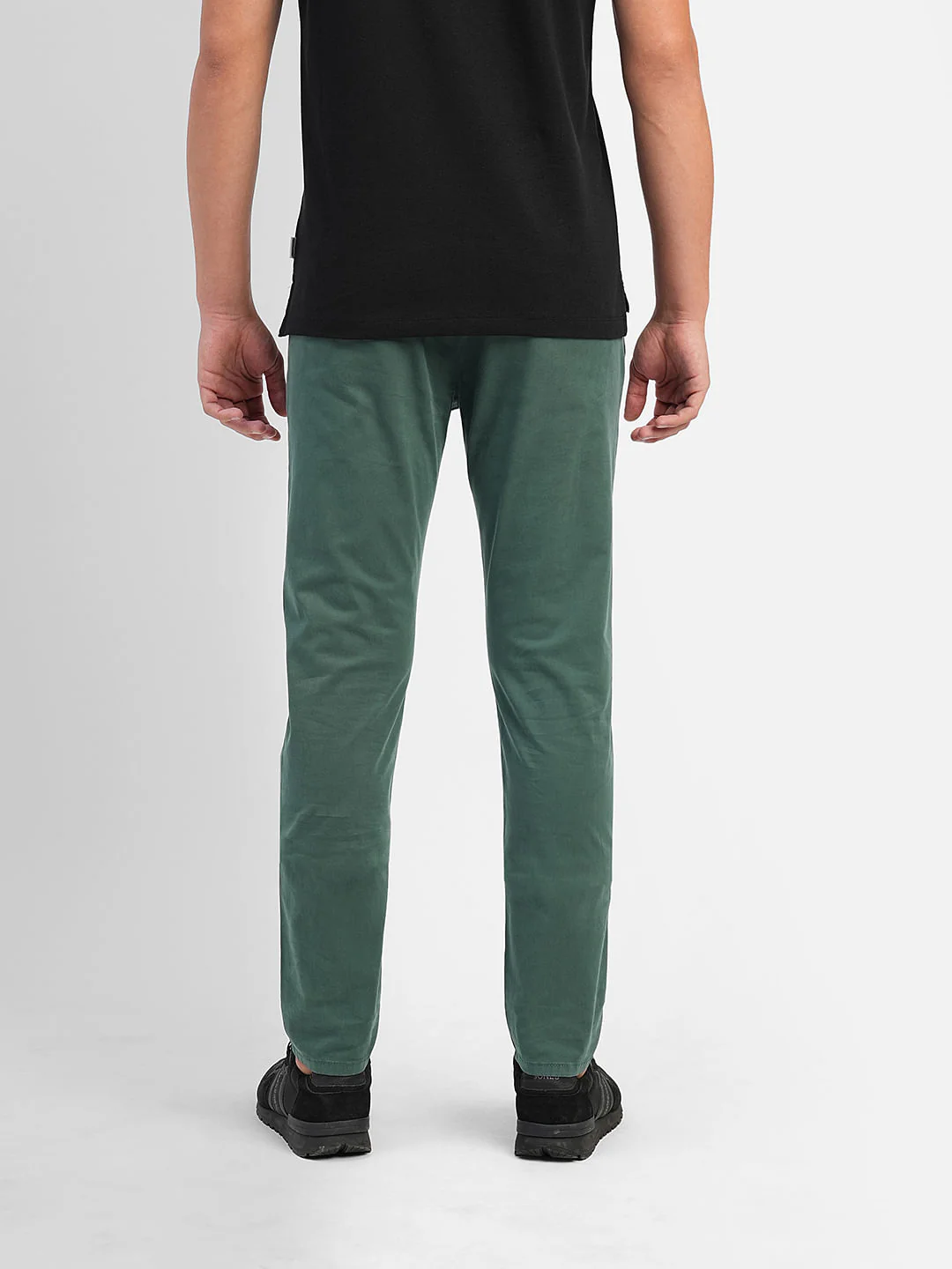 Green Low Rise Slim Fit Chinos - Image 4