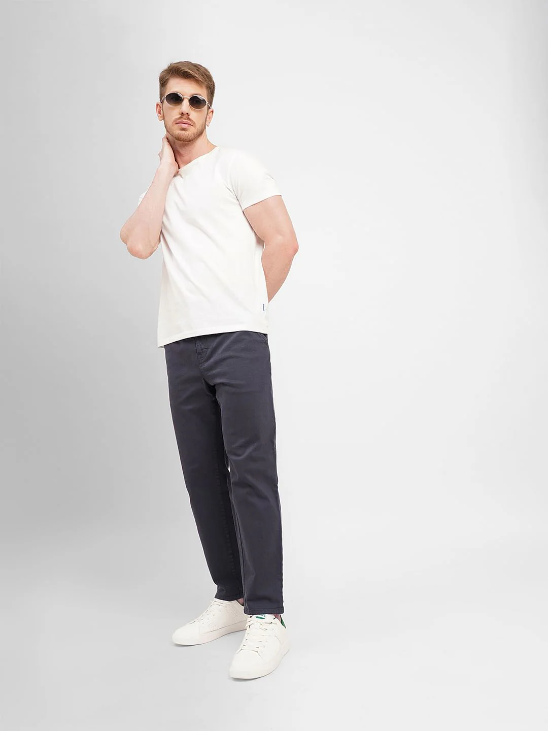 Dark Grey Low Rise Slim Fit Pants