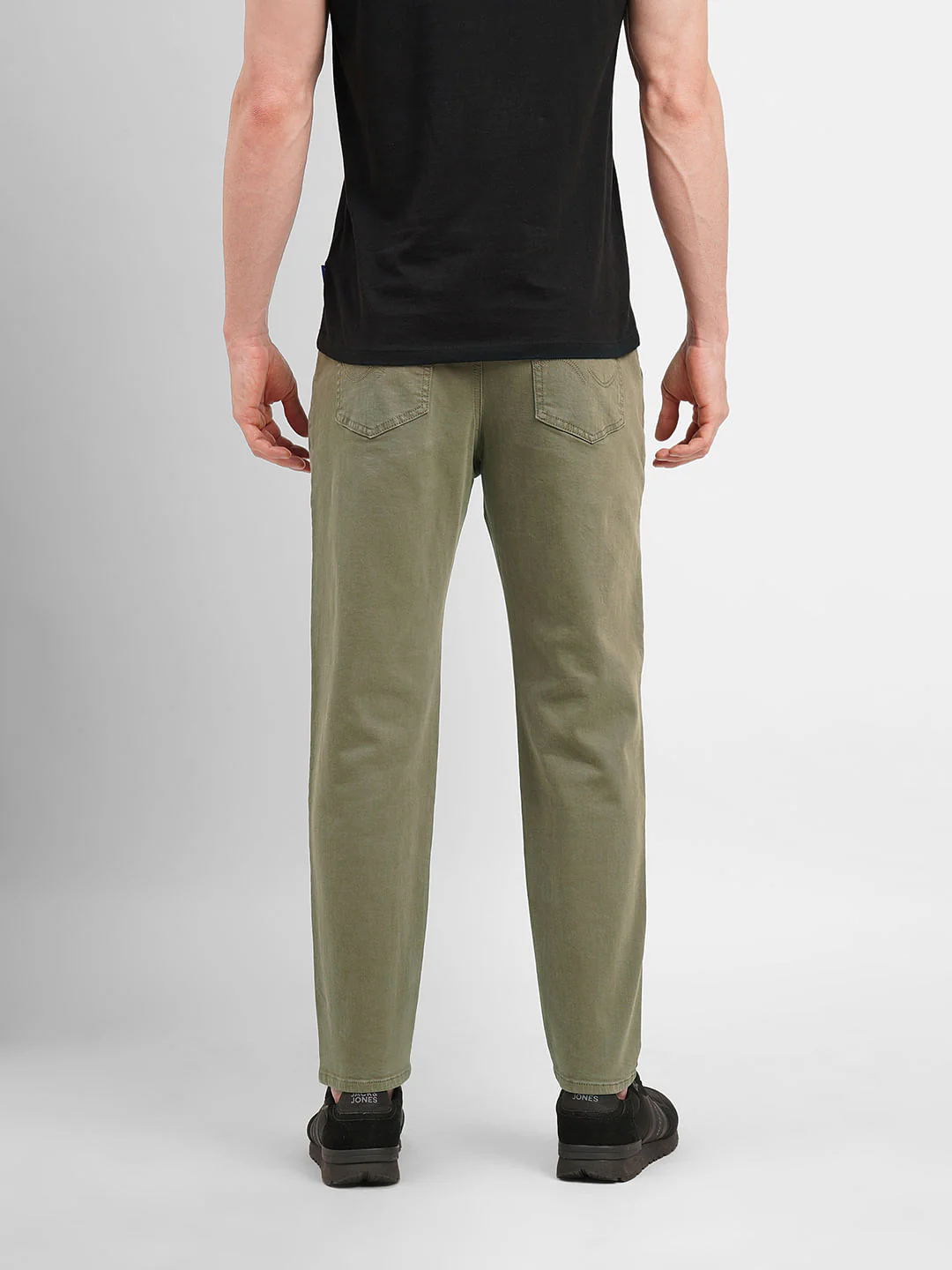 Olive Green Low Rise Slim Fit Pants - Image 4