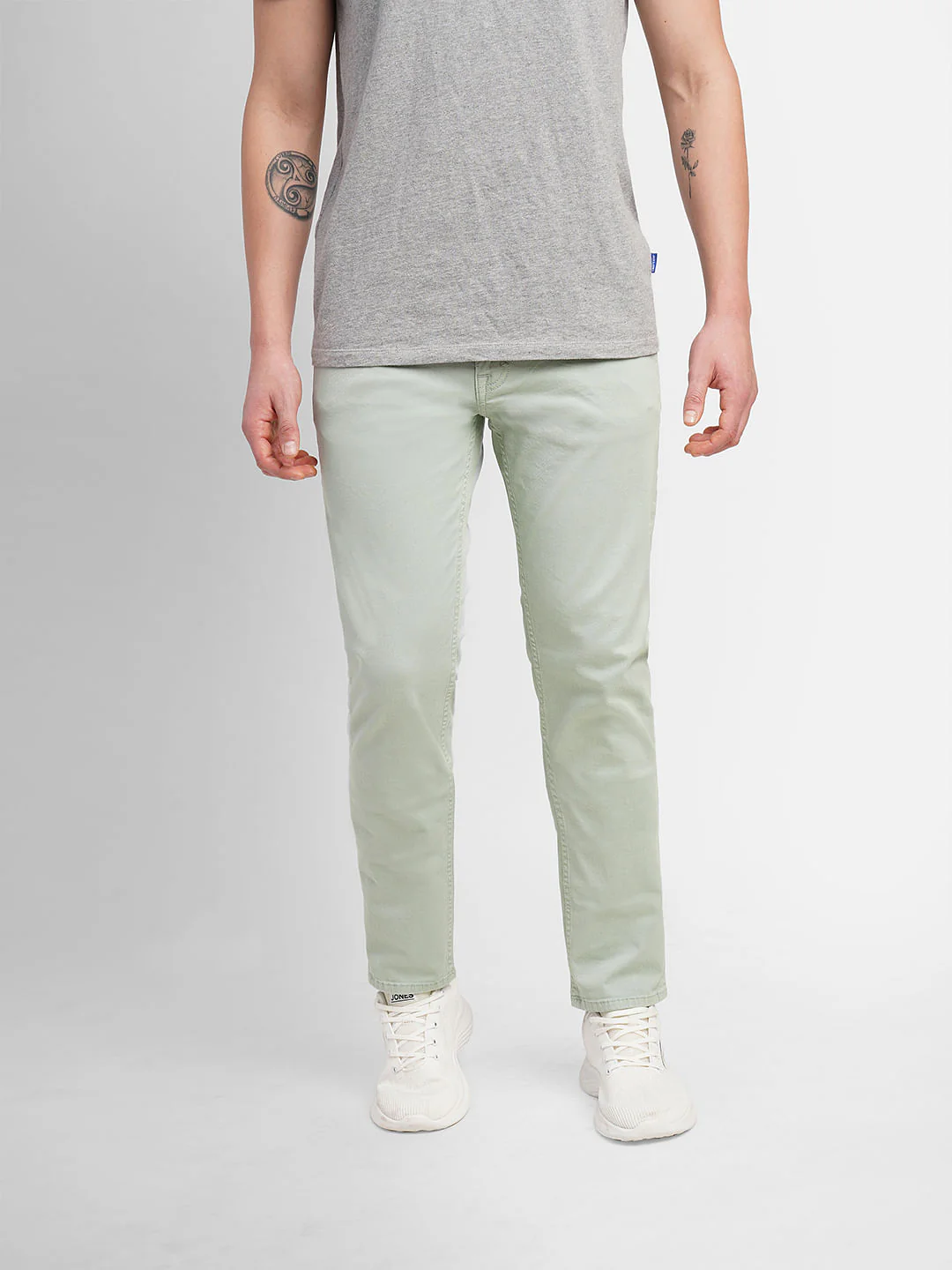 Light Green Slim Fit Chinos - Image 2