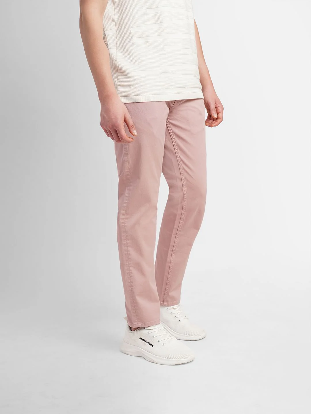 Light Pink Slim Fit Chinos - Image 3
