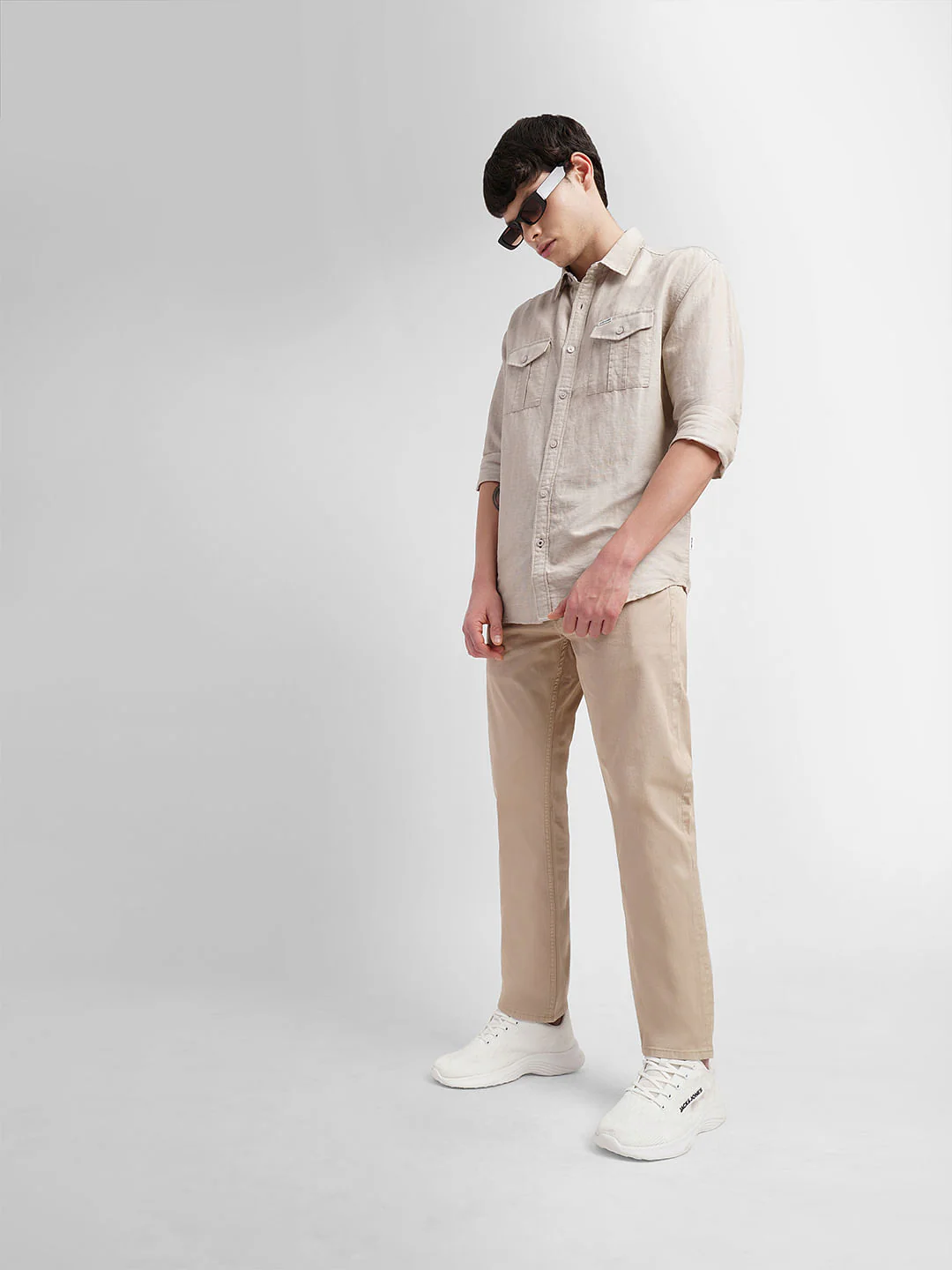 Beige Slim Fit Chinos