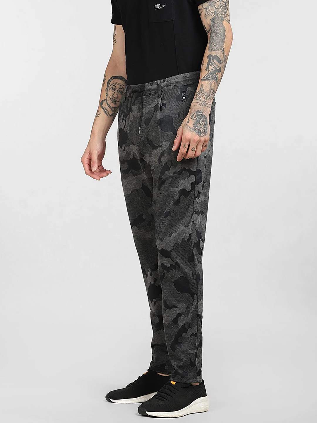 Black Mid Rise Camo Print Sweatpants - Image 3