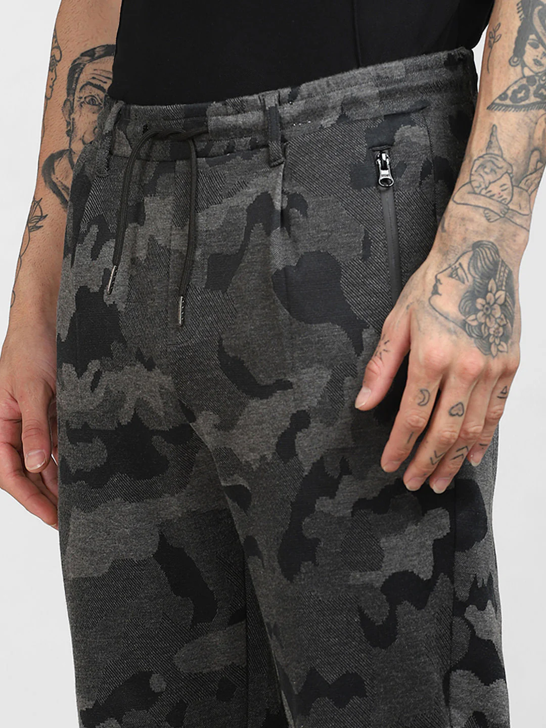 Black Mid Rise Camo Print Sweatpants - Image 5