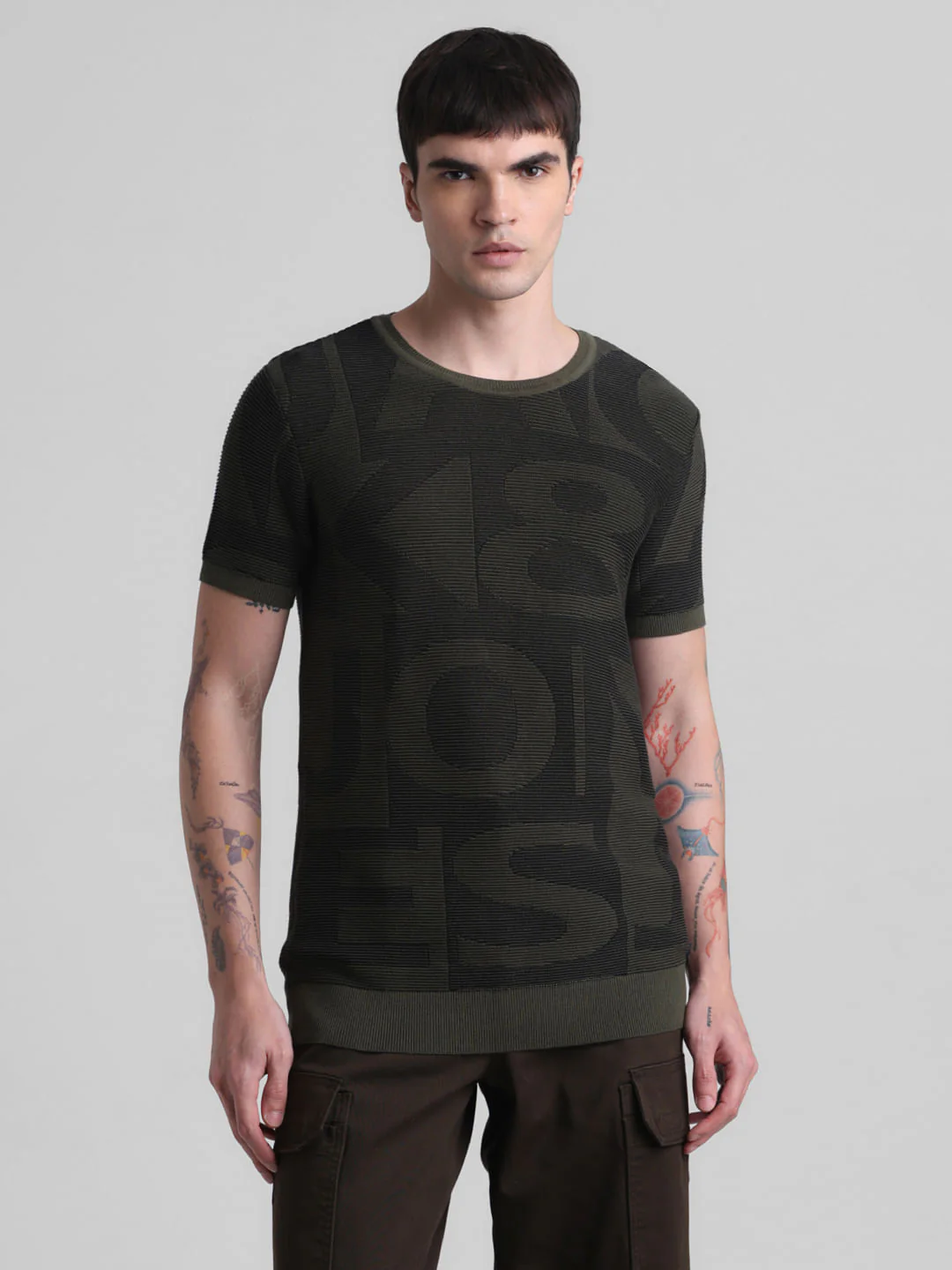 Green Logo Print Knitted T-shirt - Image 2