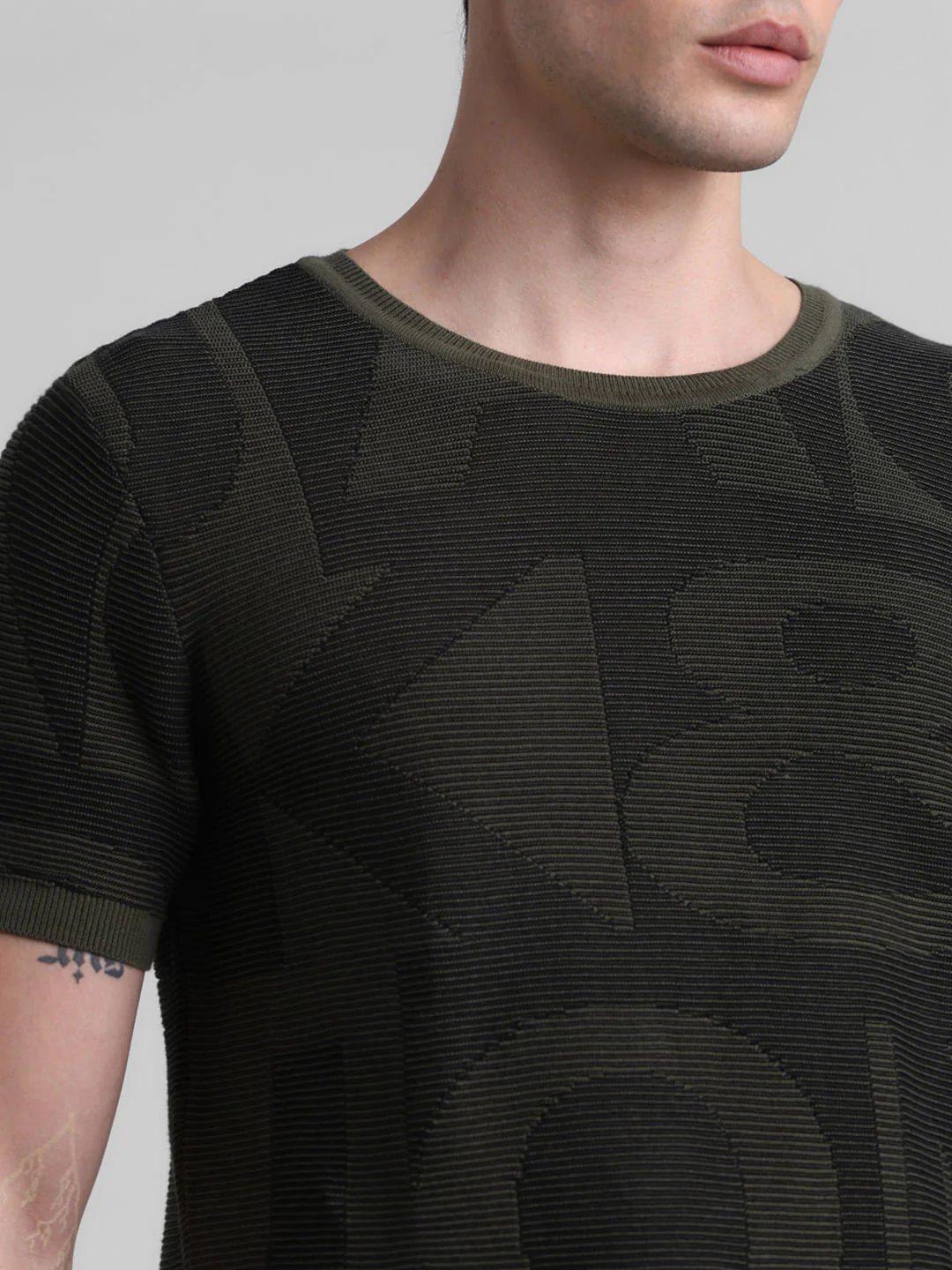 Green Logo Print Knitted T-shirt - Image 5