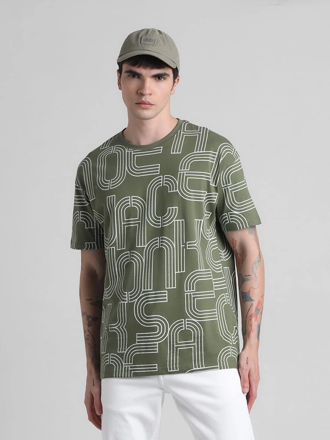 Green Typographic Oversized T-shirt