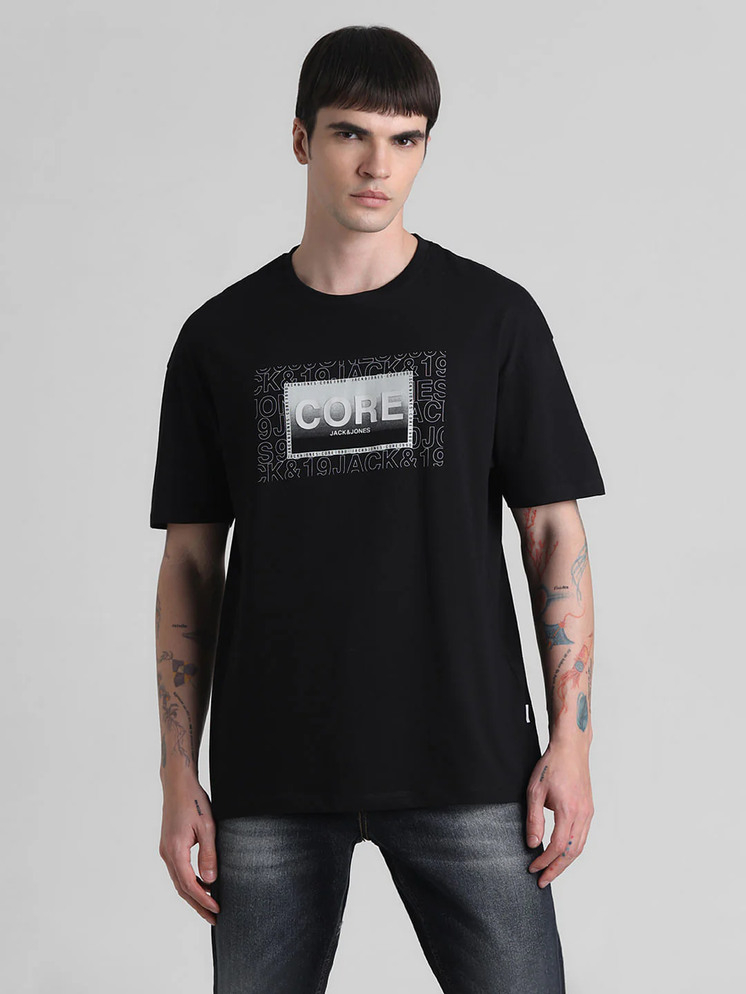 Black Logo Print Oversized T-shirt - Image 2