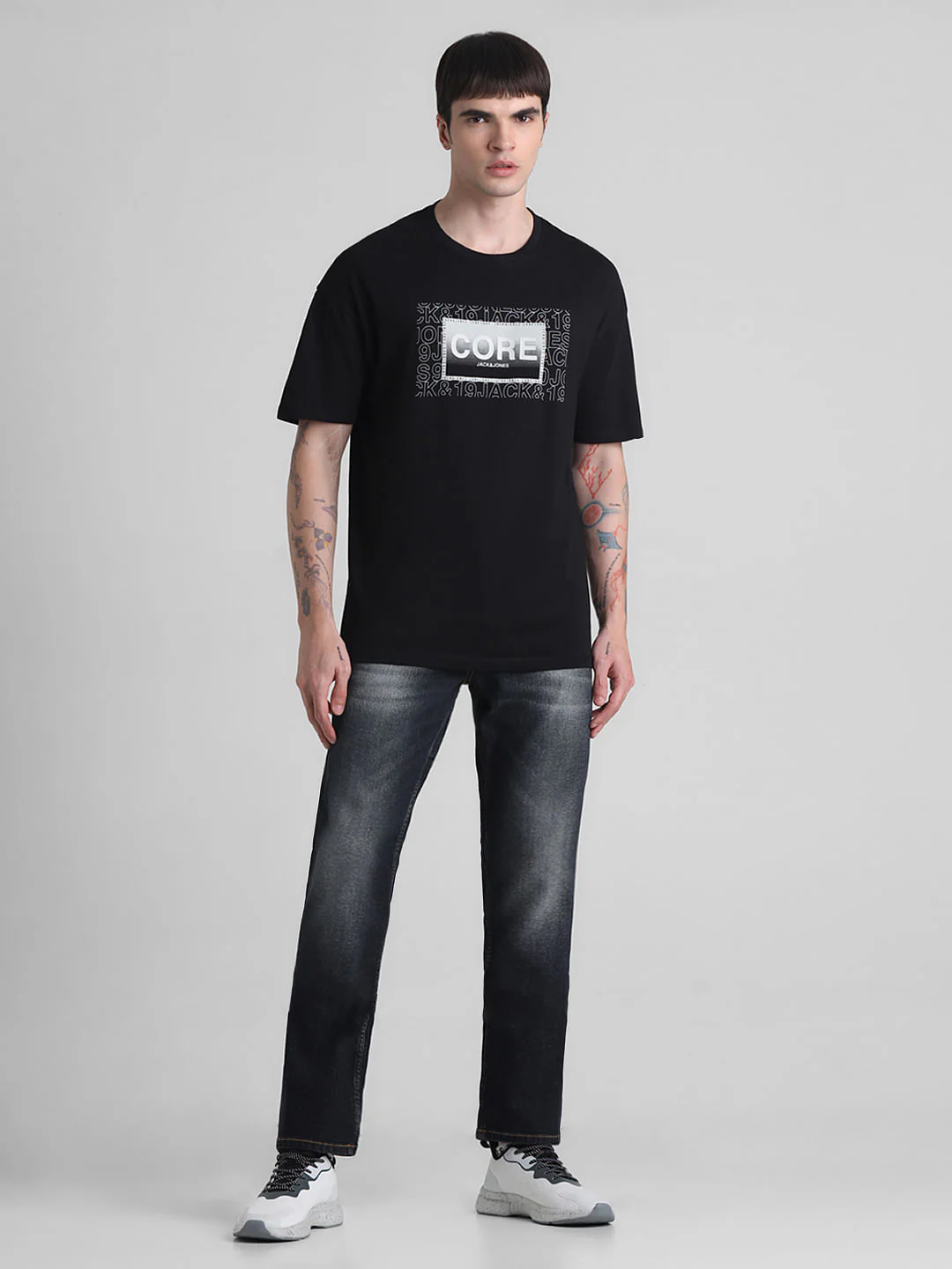 Black Logo Print Oversized T-shirt - Image 6