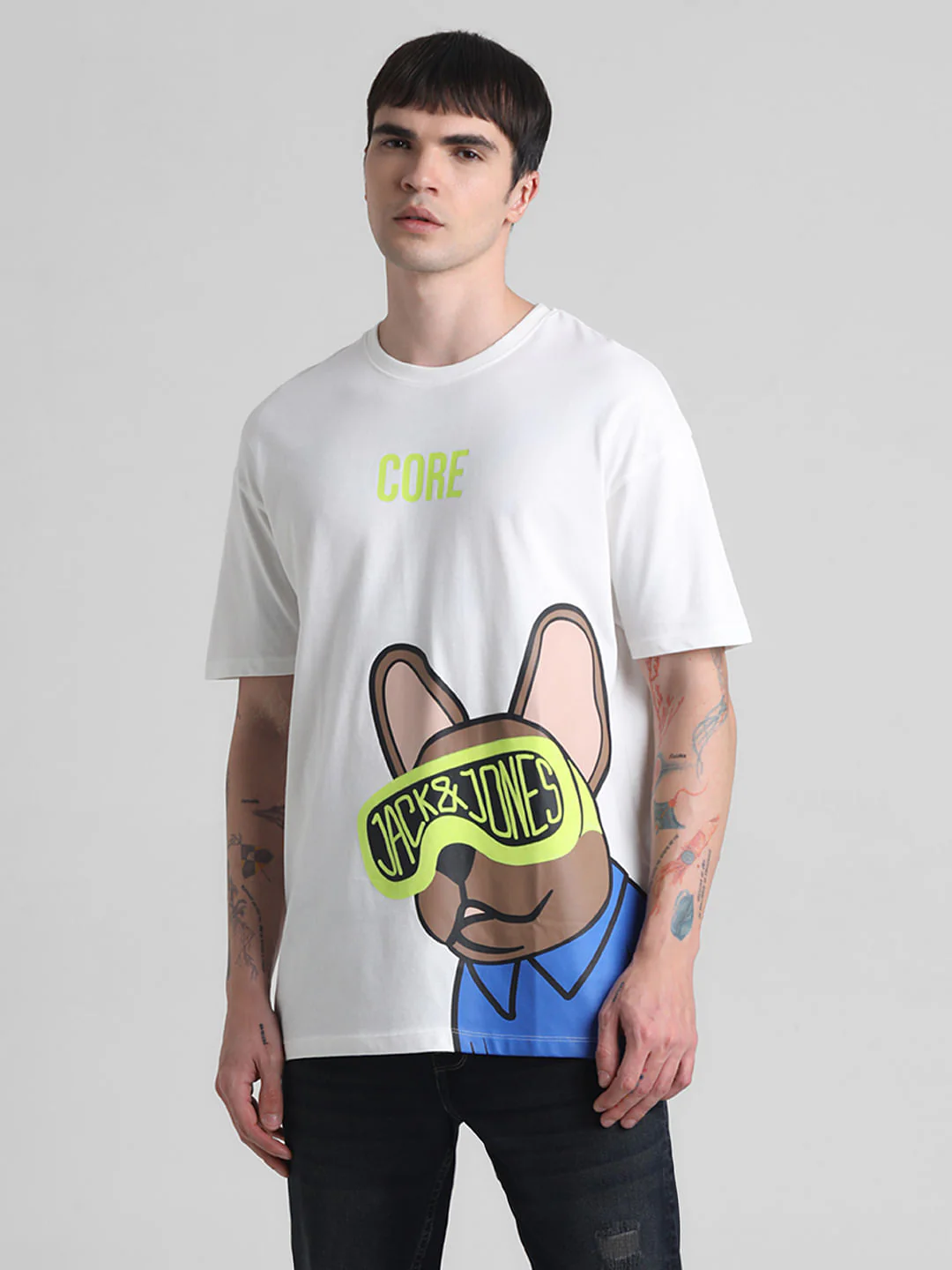 White Doggo Print Oversized T-shirt - Image 2