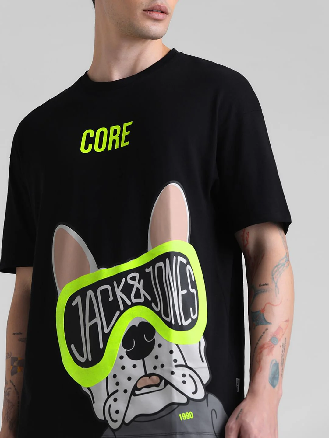 Black Doggo Print Oversized T-shirt - Image 5