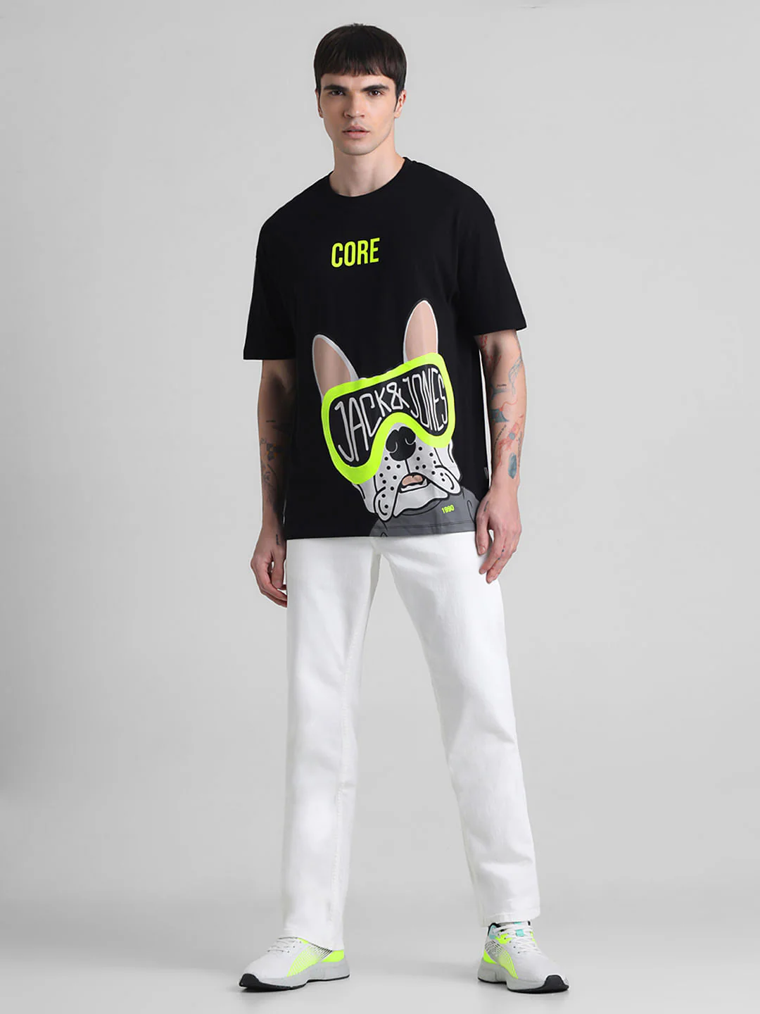 Black Doggo Print Oversized T-shirt - Image 6