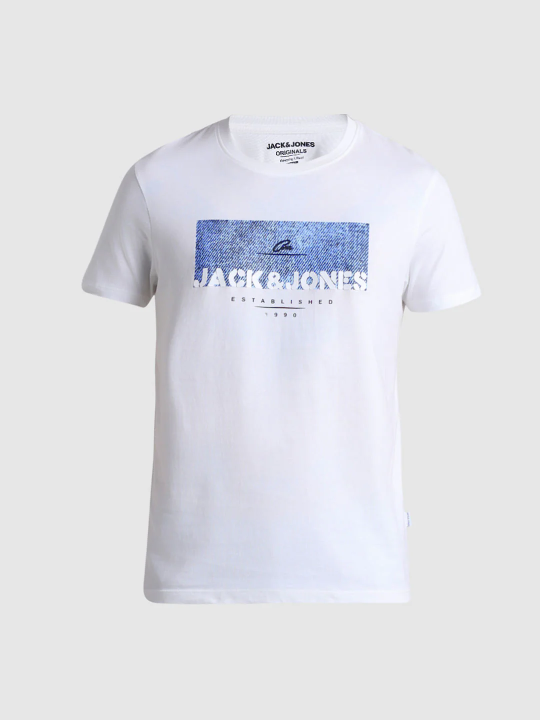 White Logo Print Crew Neck T-shirt - Image 7