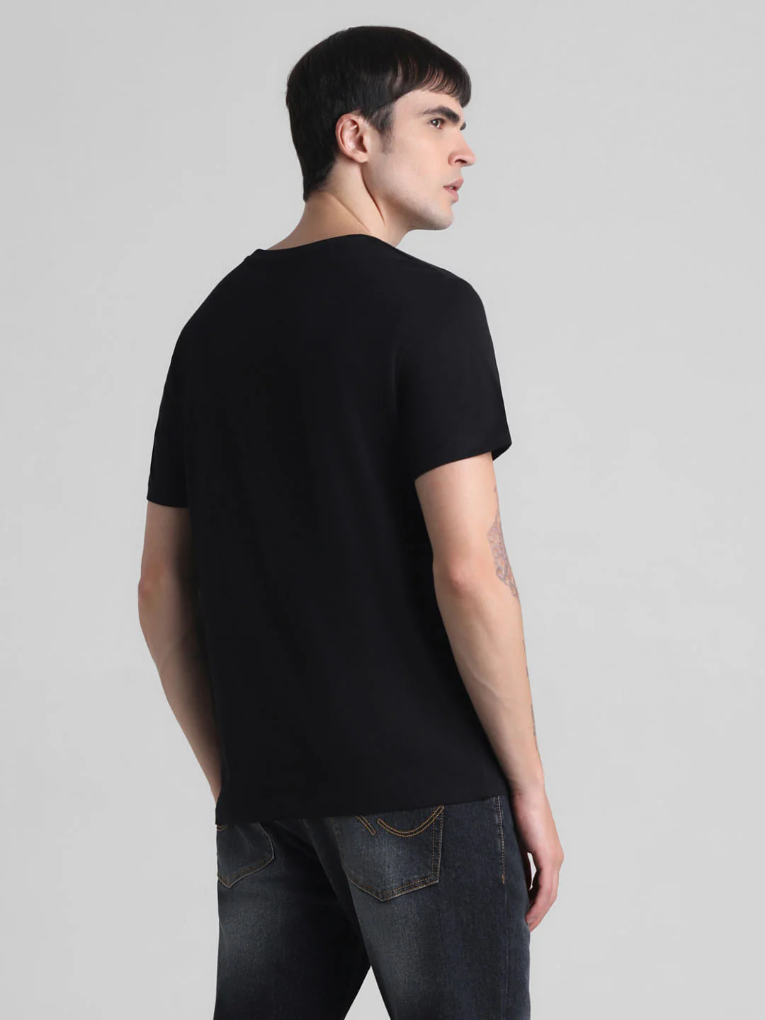 Black Doggo Print Crew Neck T-shirt - Image 4