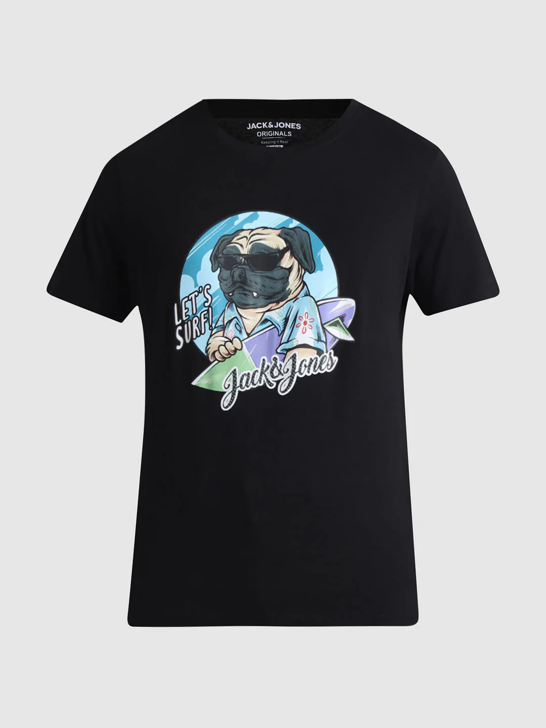 Black Doggo Print Crew Neck T-shirt - Image 7