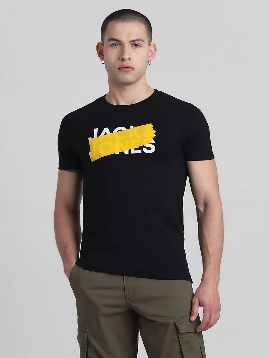 Black Logo Print Cotton T-shirt - Image 2