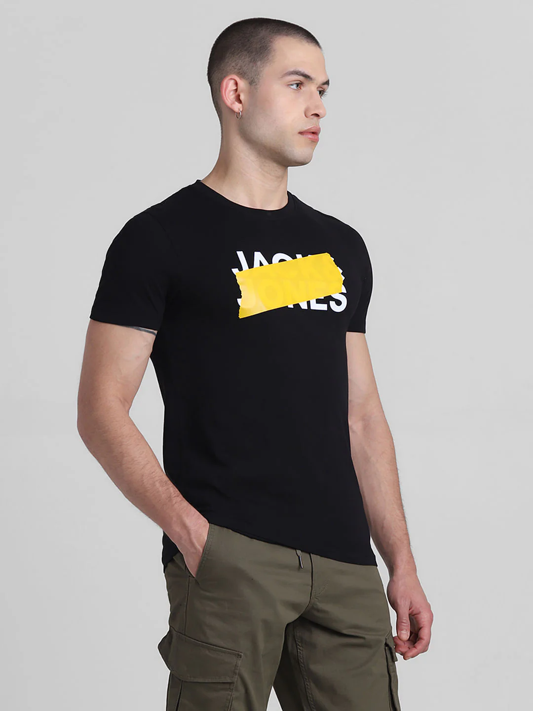 Black Logo Print Cotton T-shirt - Image 3