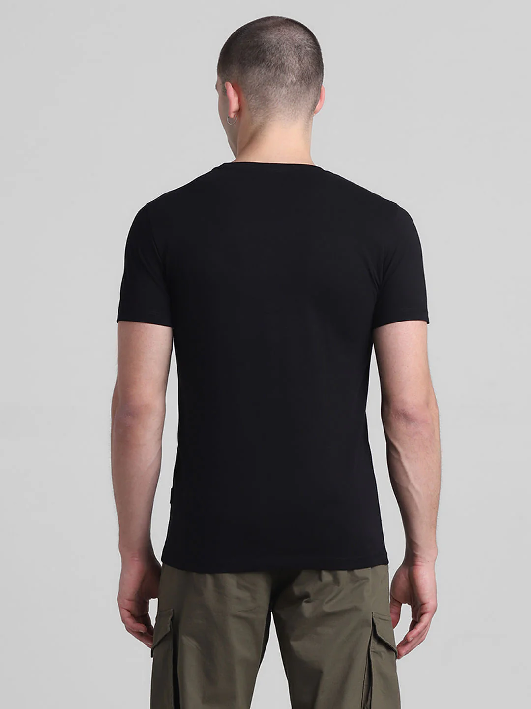 Black Logo Print Cotton T-shirt - Image 4
