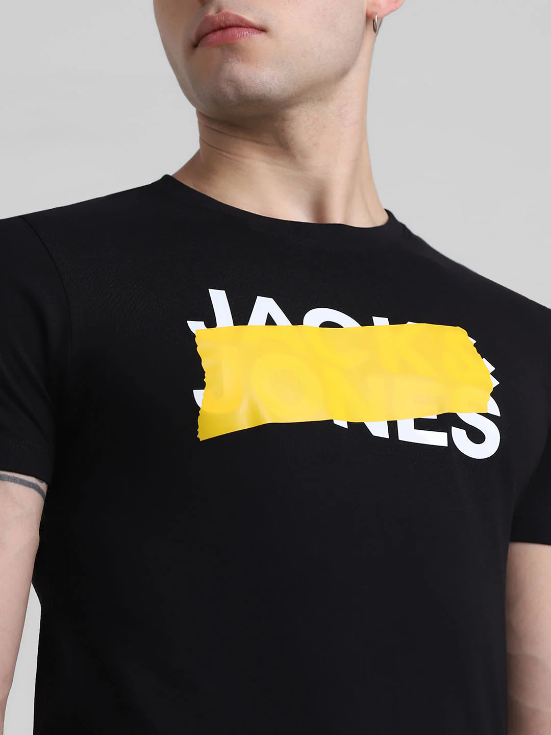 Black Logo Print Cotton T-shirt - Image 5
