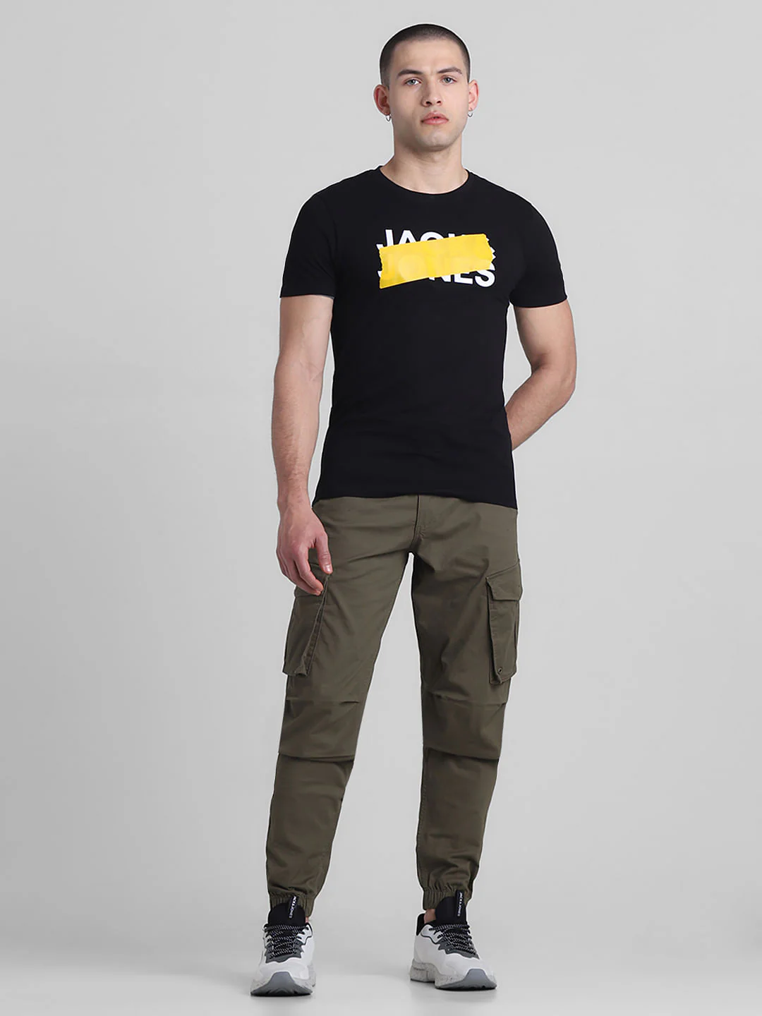 Black Logo Print Cotton T-shirt - Image 6