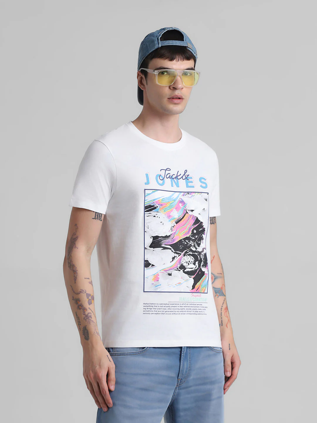 White Printed Crew Neck T-shirt