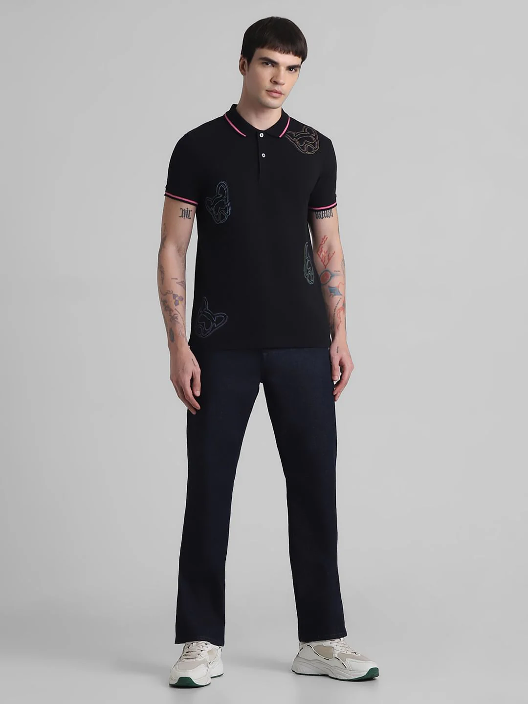 Black Doggo Print Polo T-shirt - Image 6