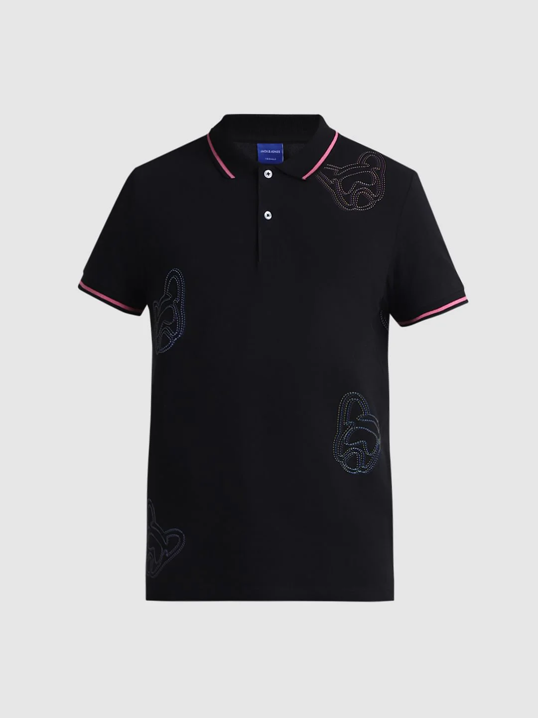 Black Doggo Print Polo T-shirt - Image 7