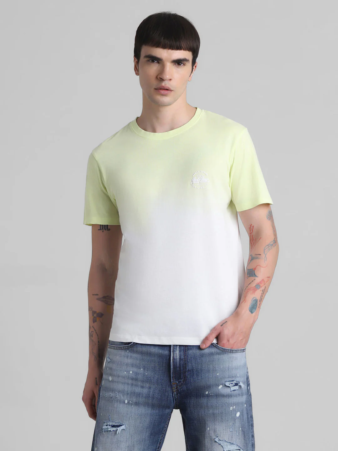 Green Ombre Crew Neck T-shirt - Image 2
