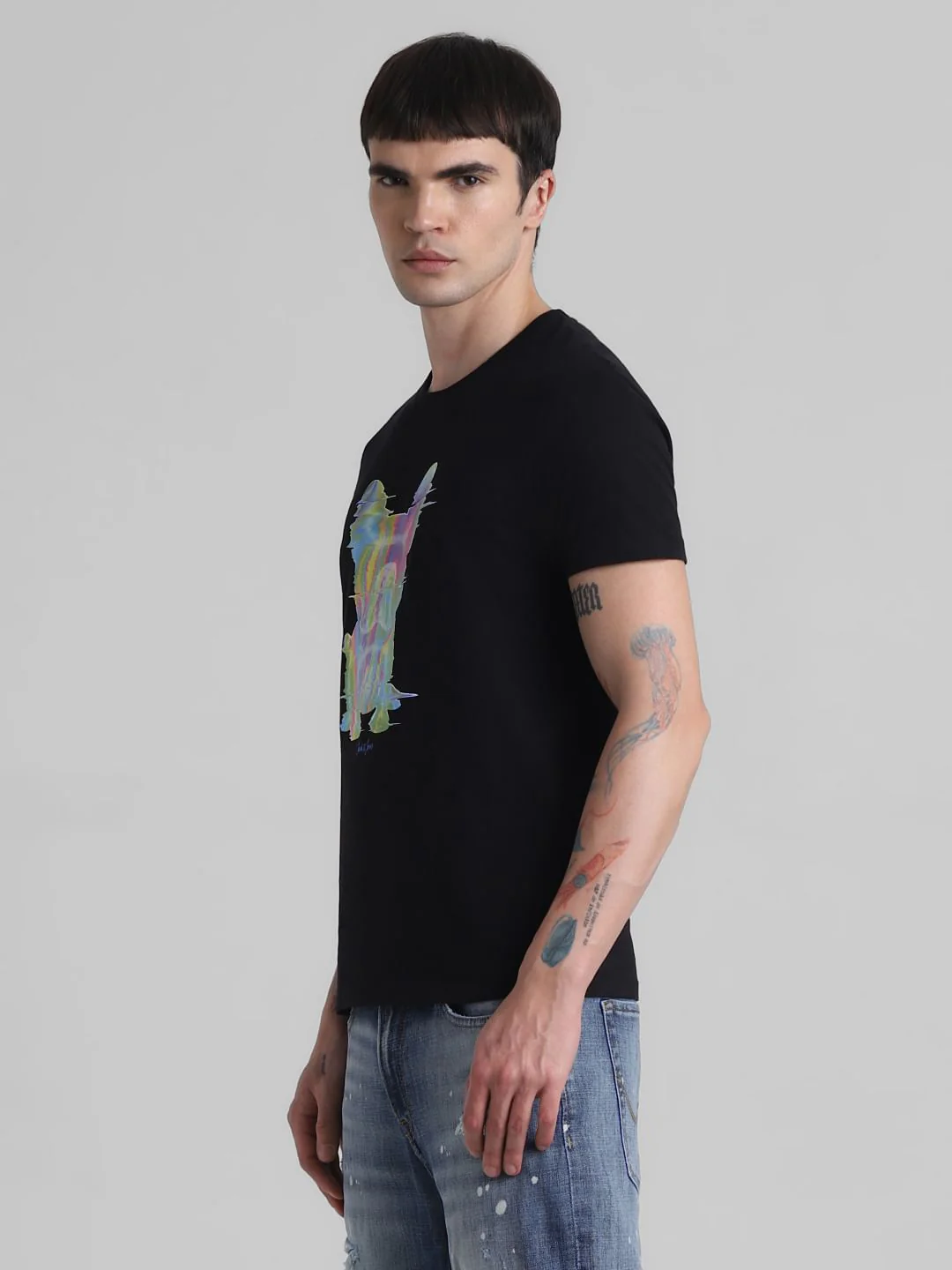 Black Metadog Print Cotton T-shirt - Image 3