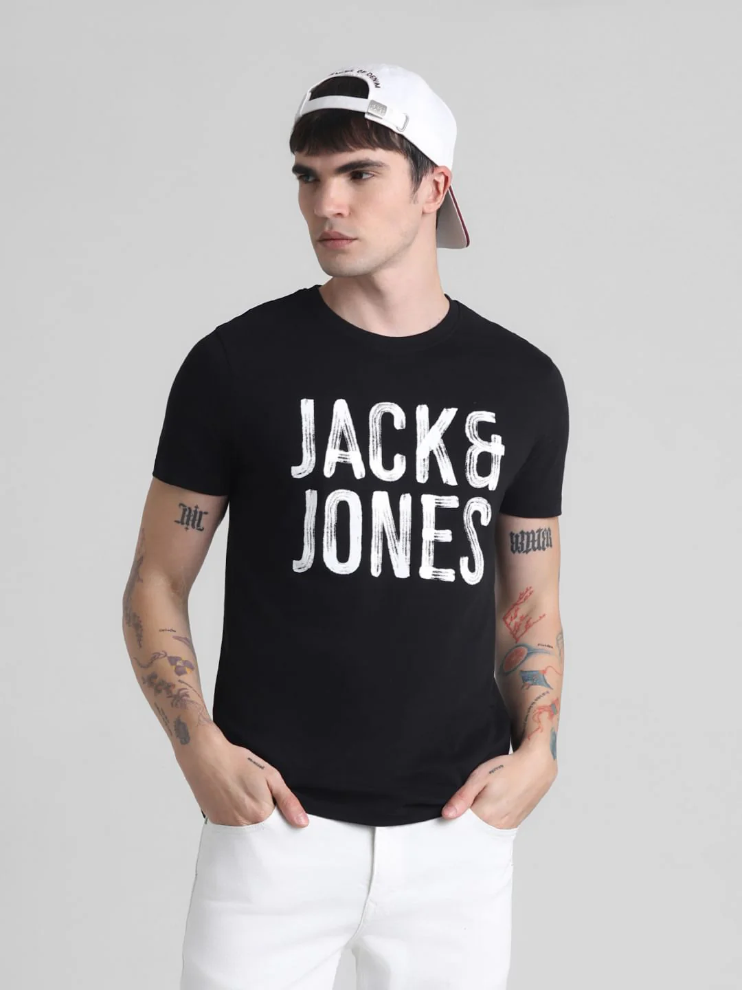 Black Logo Print Crew Neck T-shirt