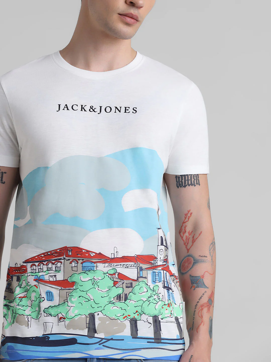 White Rome City Print T-shirt - Image 5