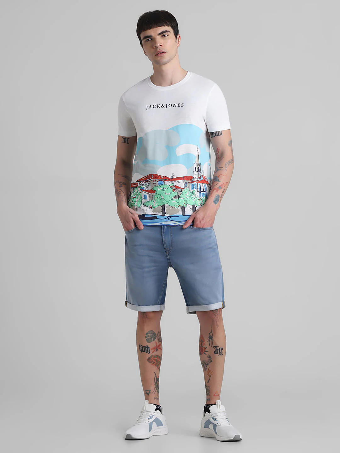 White Rome City Print T-shirt - Image 6