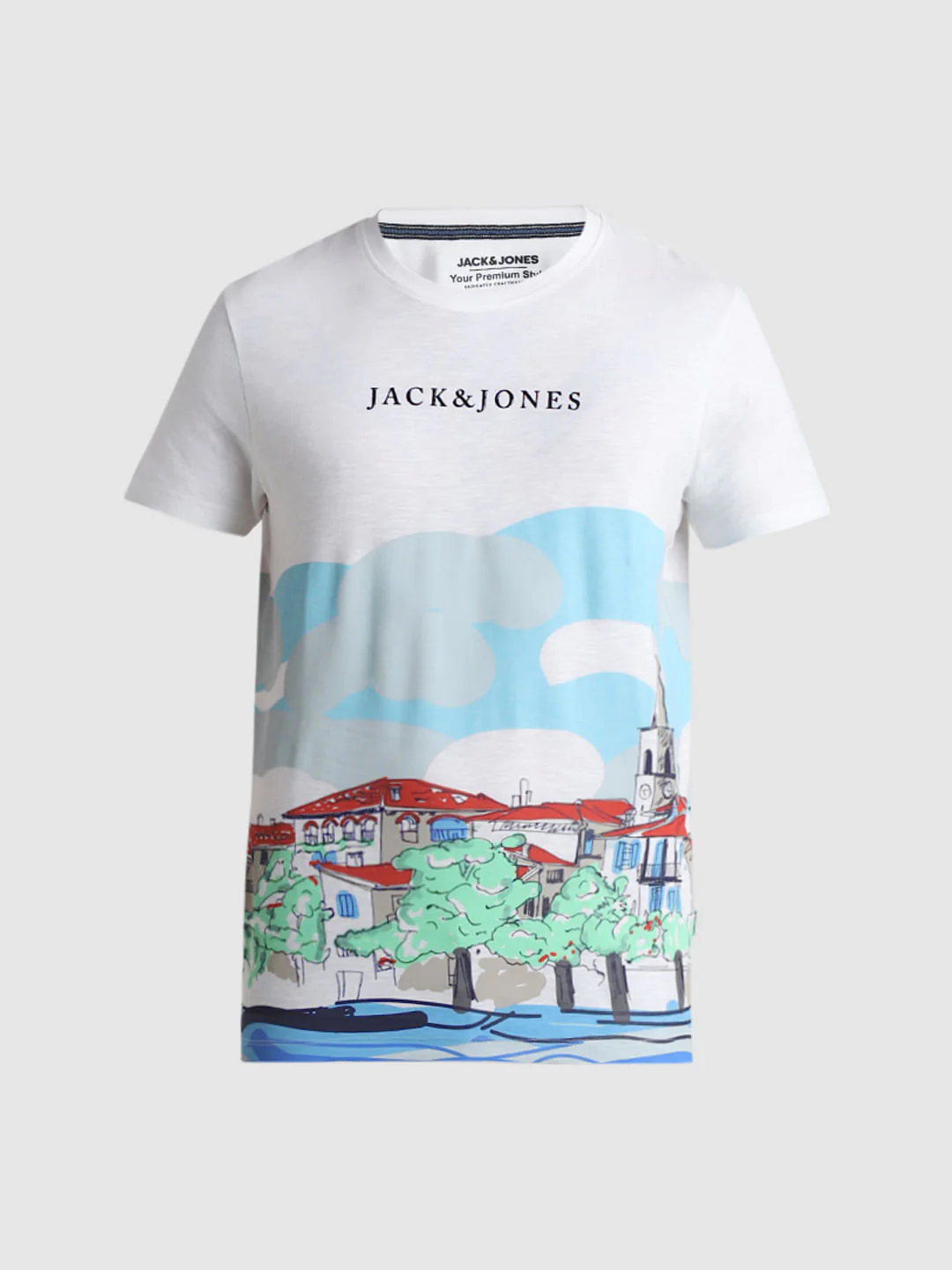 White Rome City Print T-shirt - Image 7
