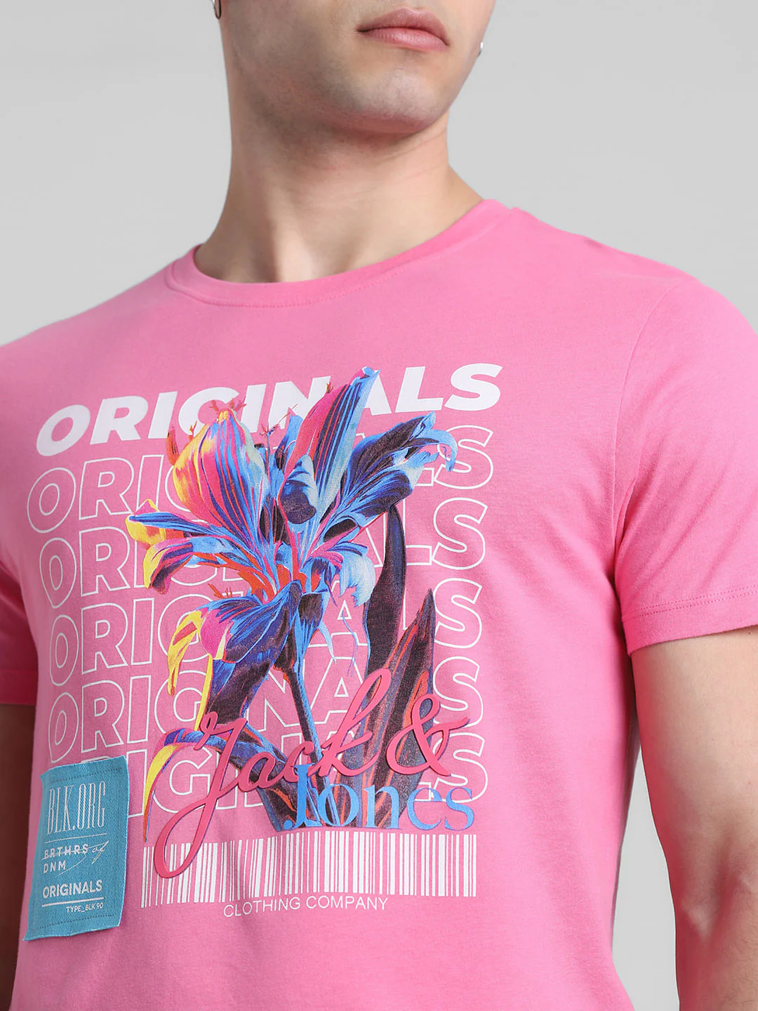 Pink Logo Print Crew Neck T-shirt - Image 5