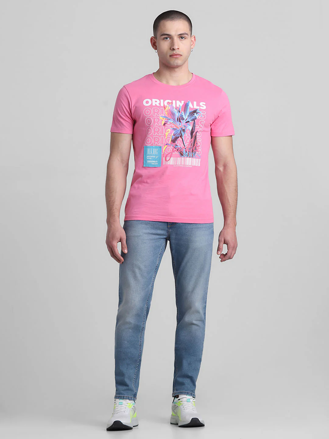 Pink Logo Print Crew Neck T-shirt - Image 6