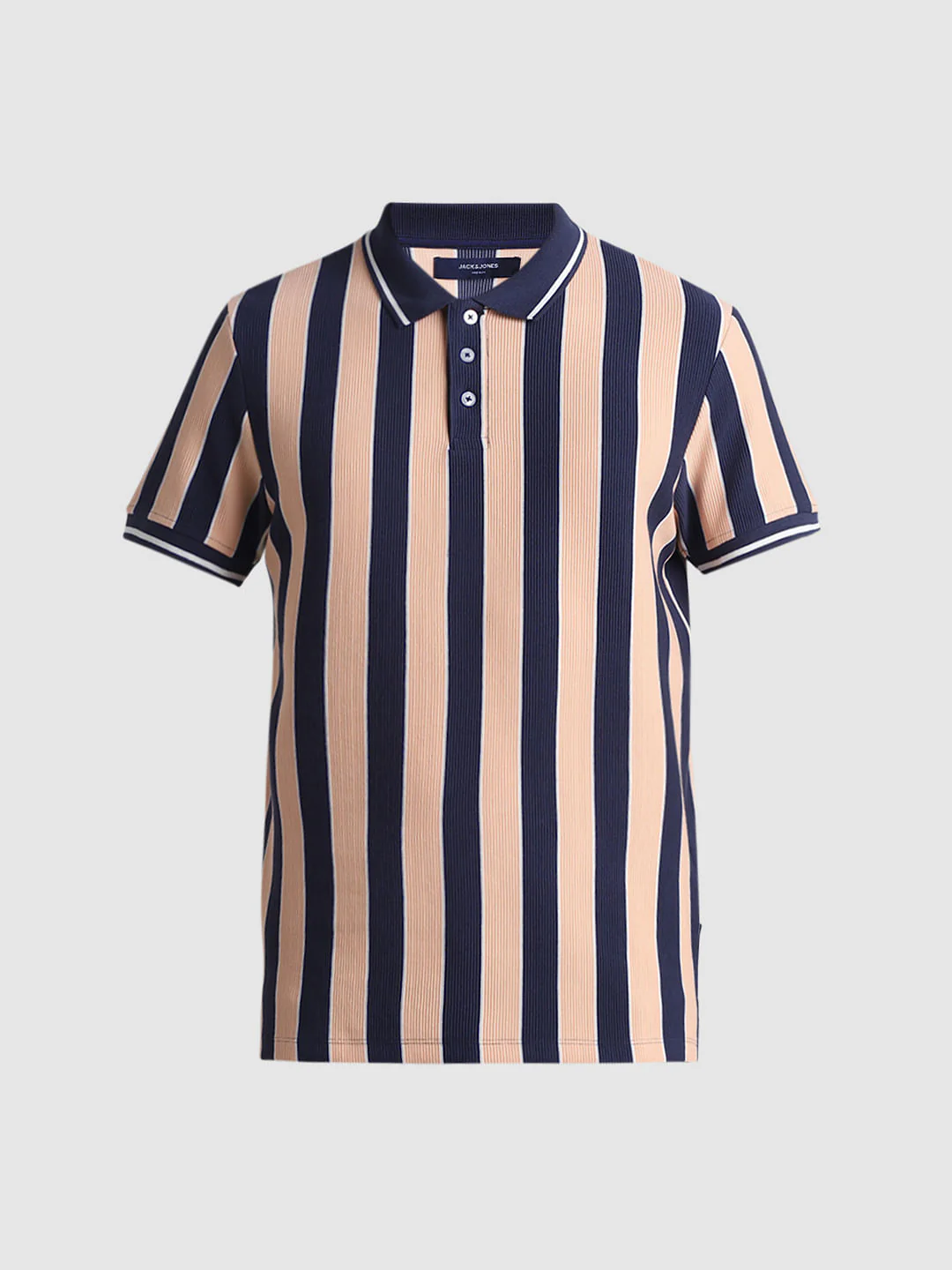 Peach Striped Polo T-shirt - Image 7