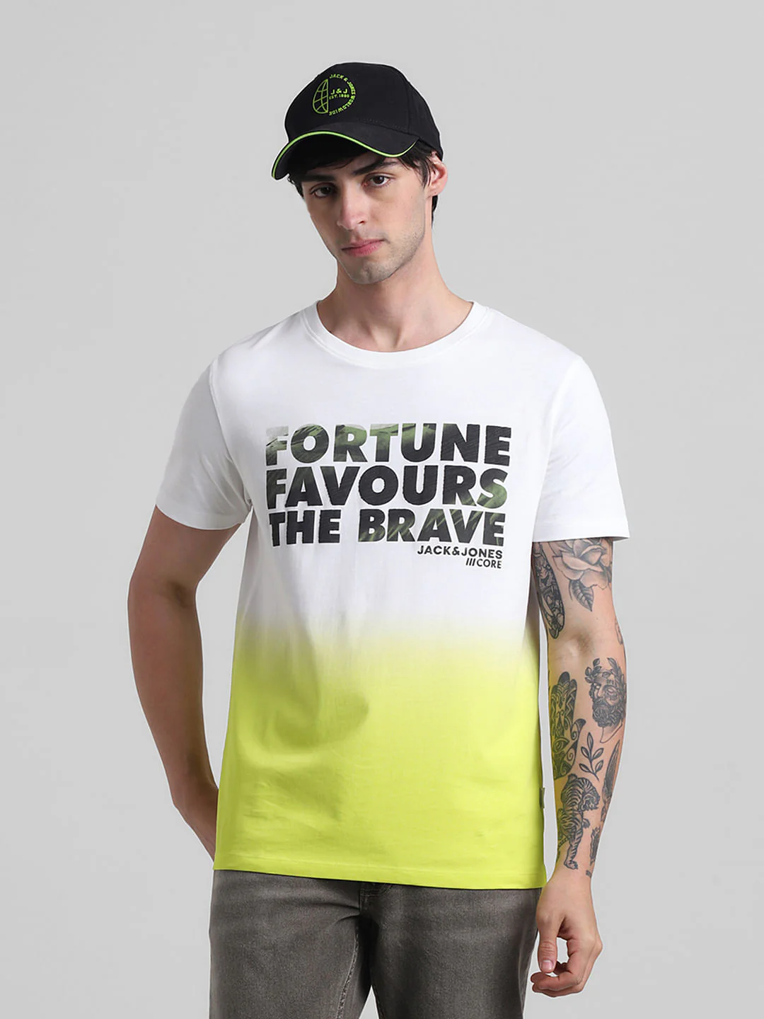 Green Slogan Print T-shirt