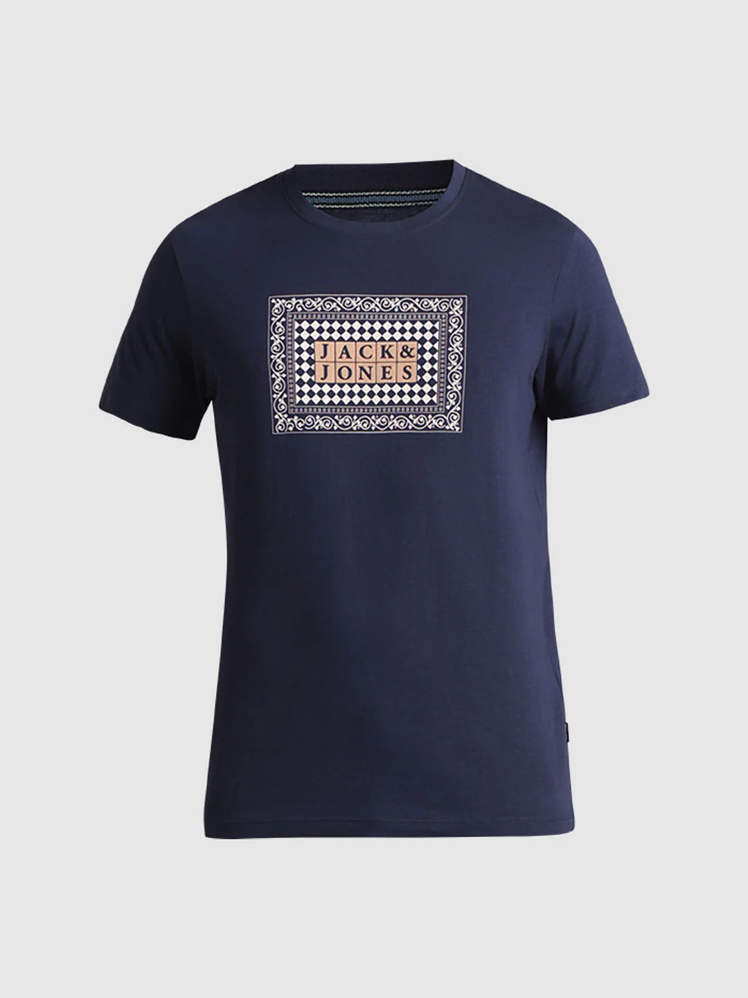 Blue Printed Crew Neck T-shirt - Image 7