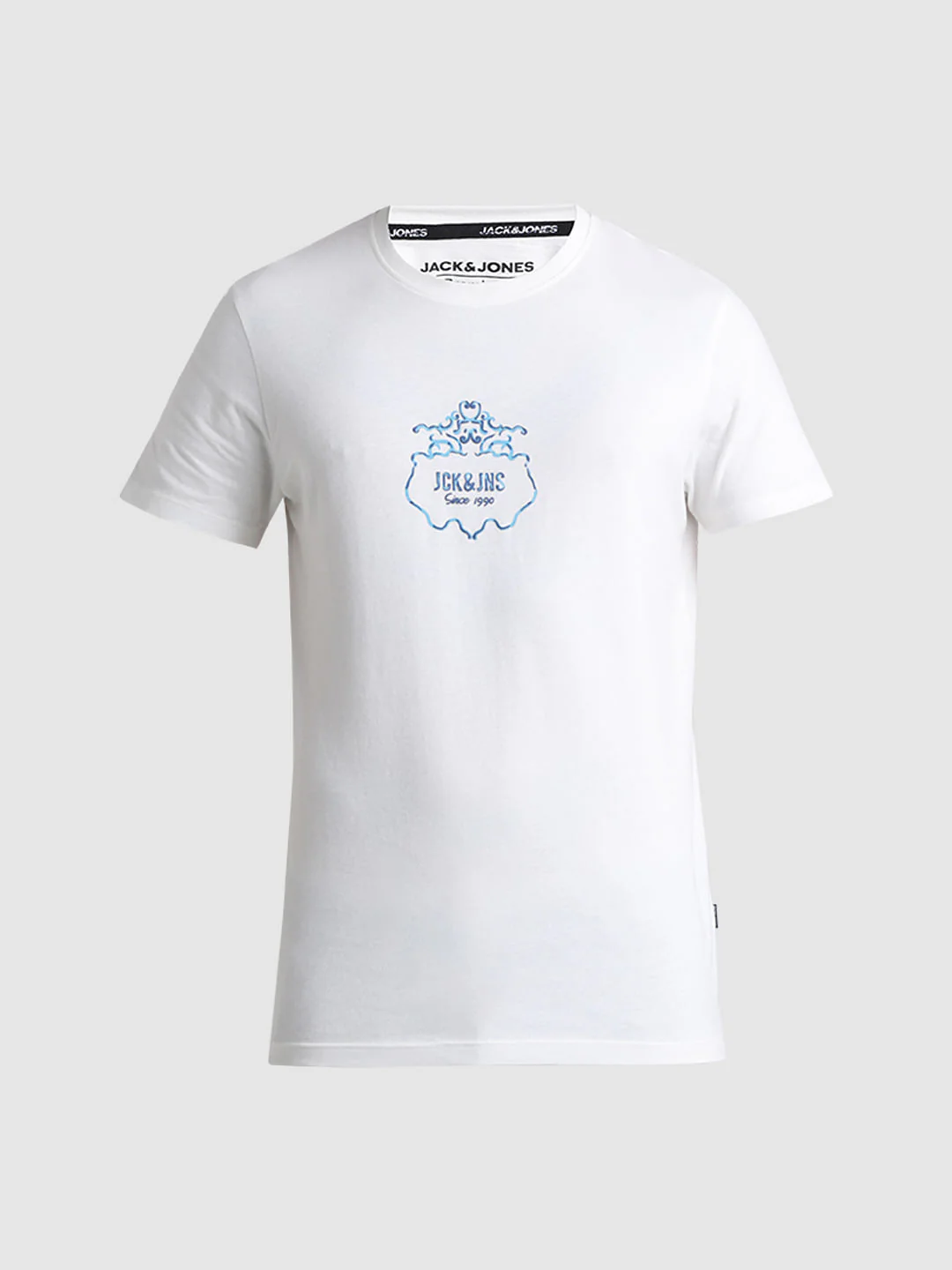 White Printed Crew Neck T-shirt - Image 8