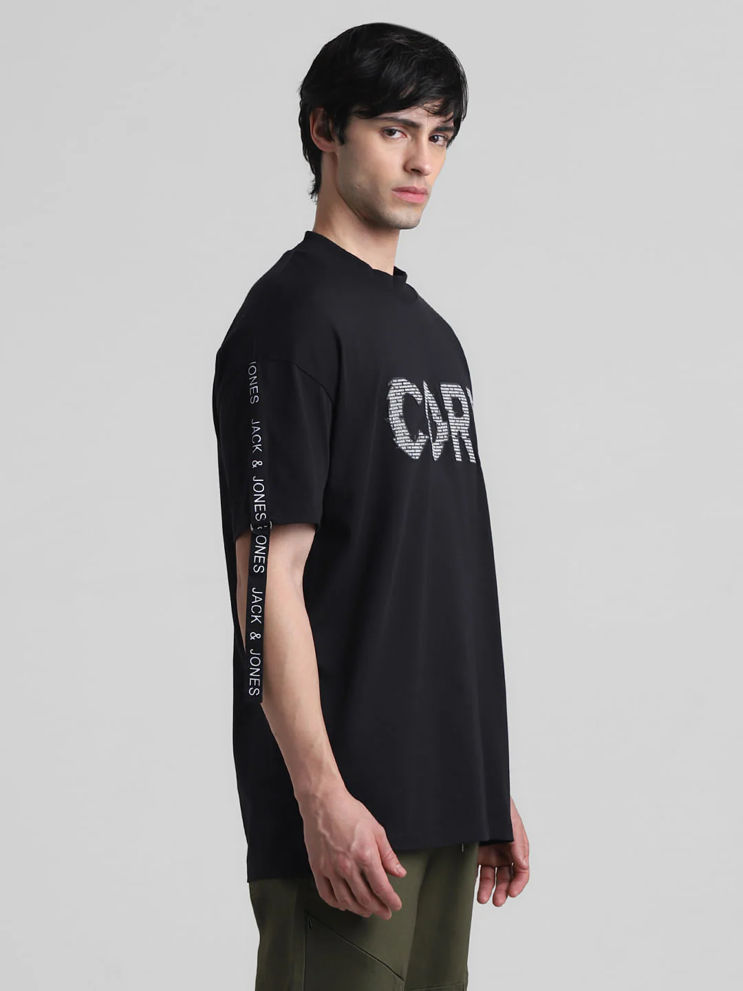 Black Logo Ribbon Detail Oversized T-shirt - Image 3