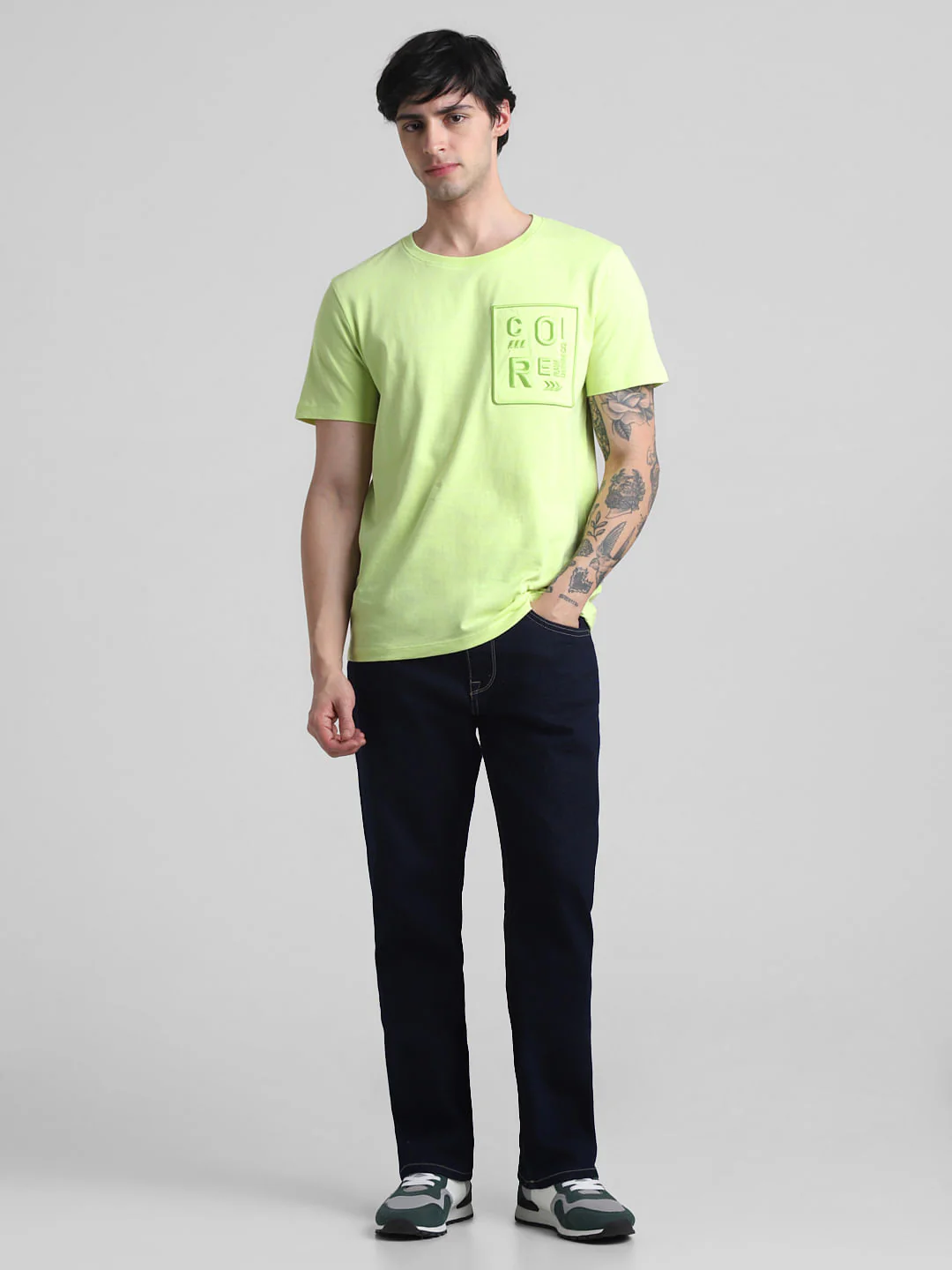 Green Applique Print Crew Neck T-shirt - Image 6