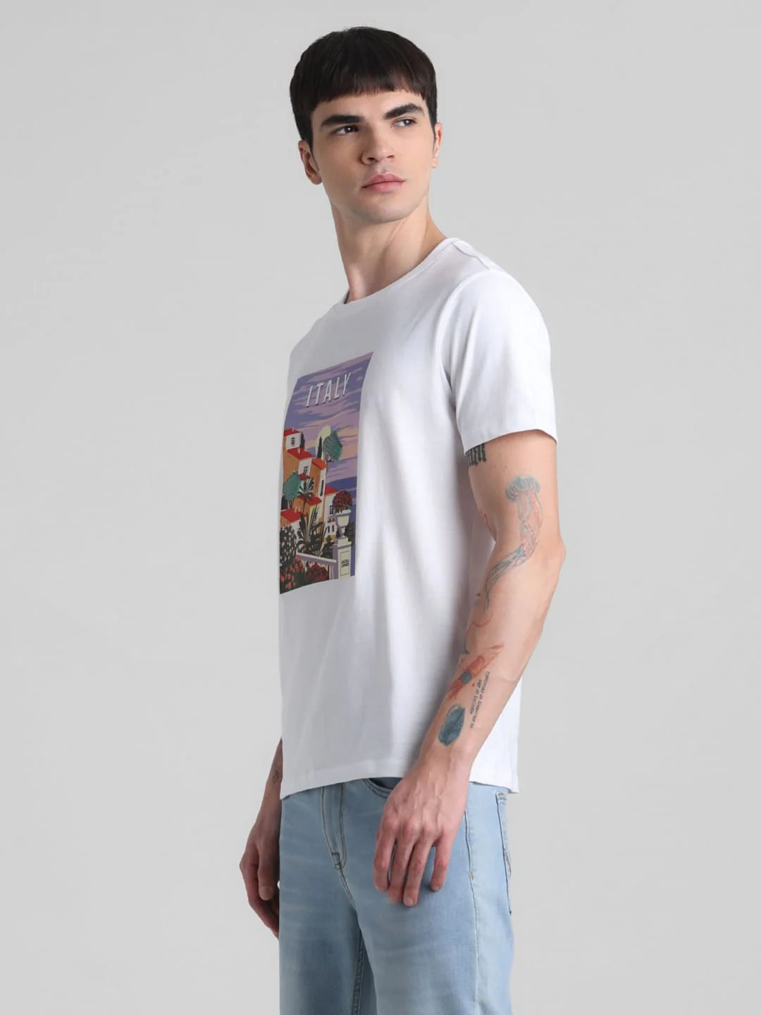 White Italy Print T-shirt - Image 3