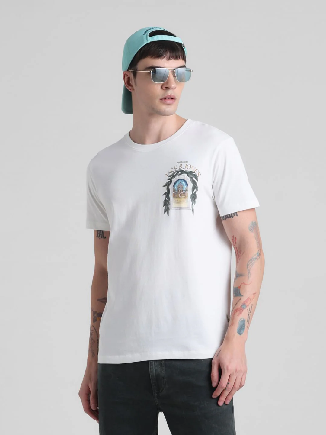White Castle Print Crew Neck T-shirt
